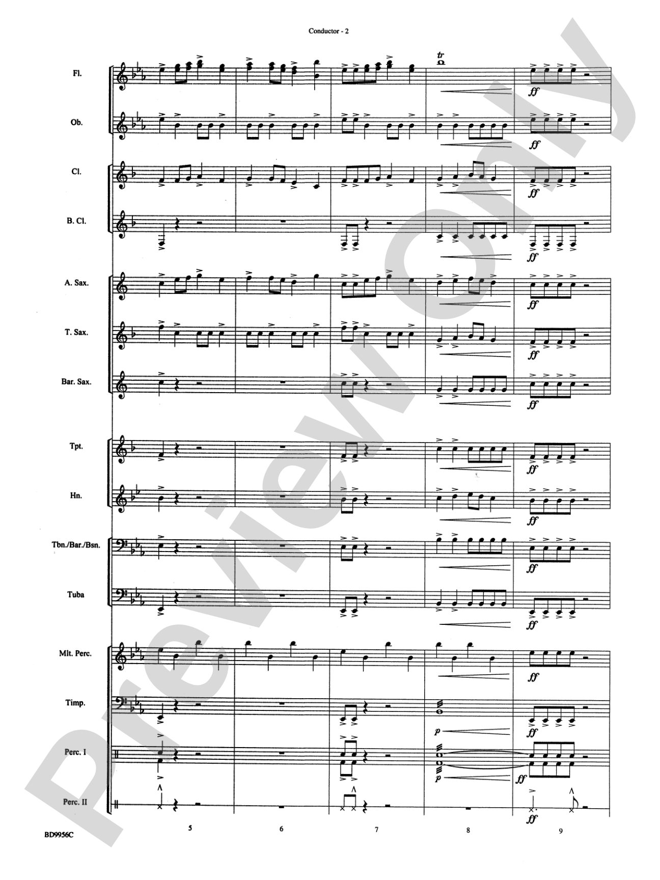 Drummer's Christmas Carol: Concert Band Conductor Score & Parts