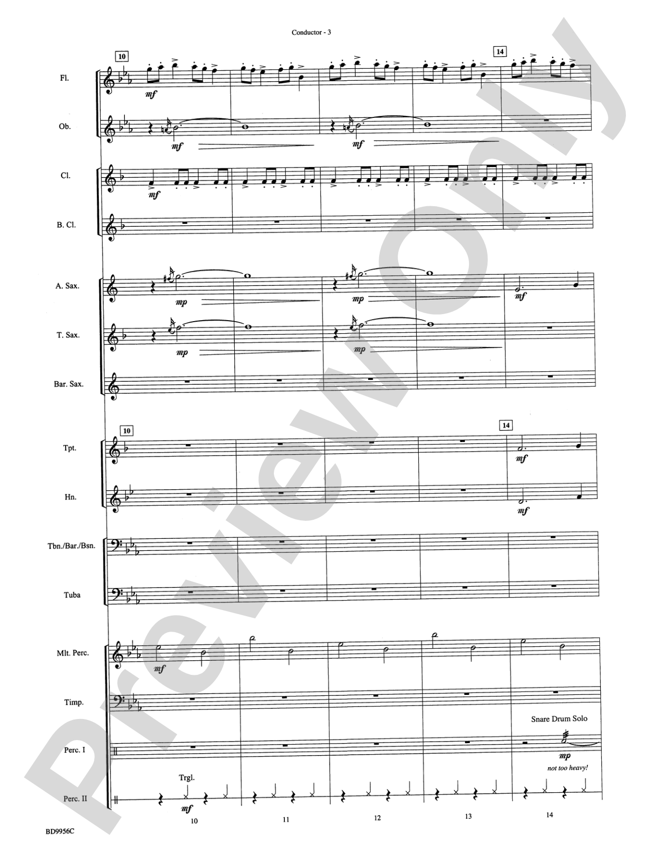 Drummer's Christmas Carol: Concert Band Conductor Score & Parts