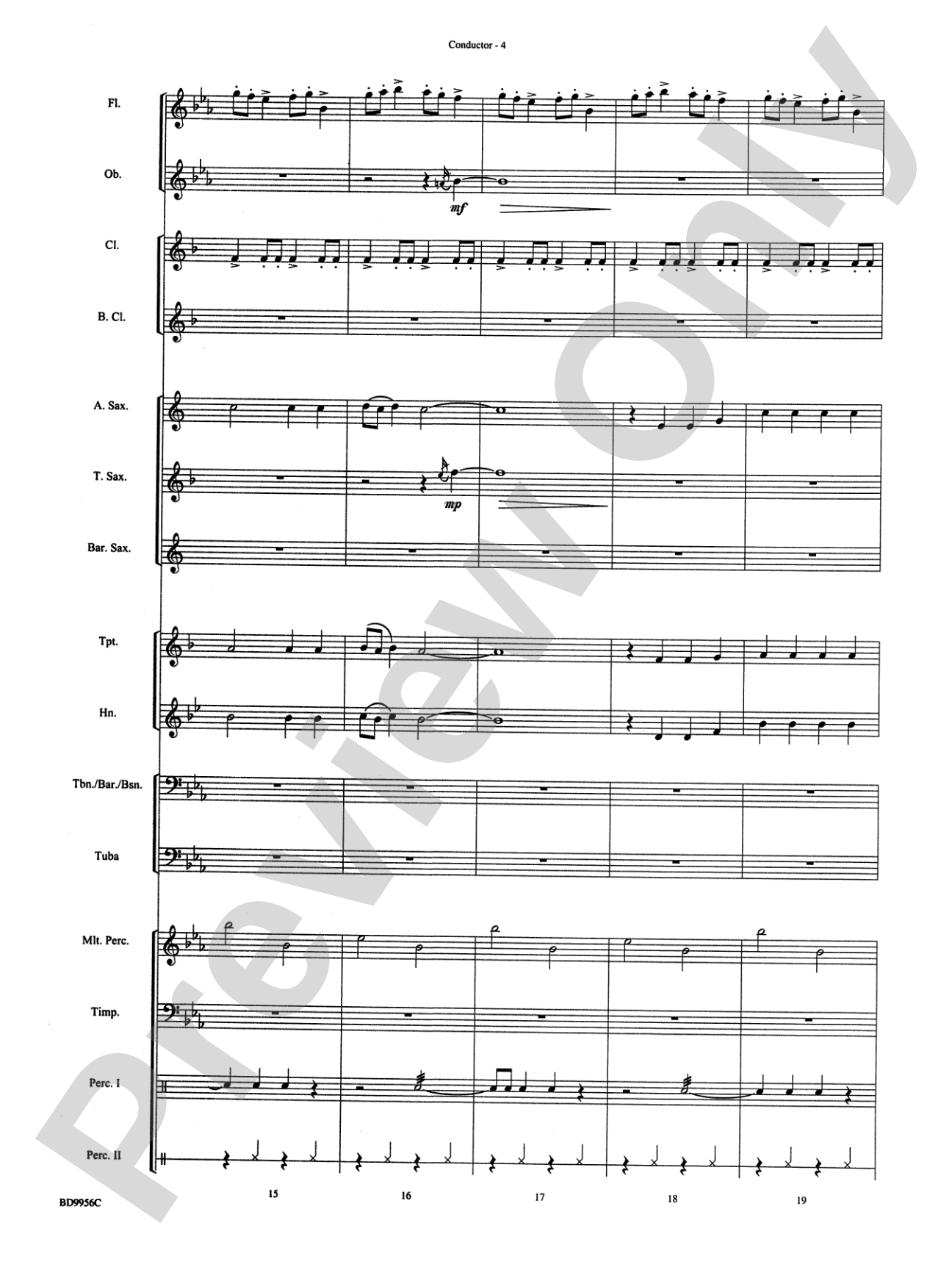 Drummer's Christmas Carol: Concert Band Conductor Score & Parts