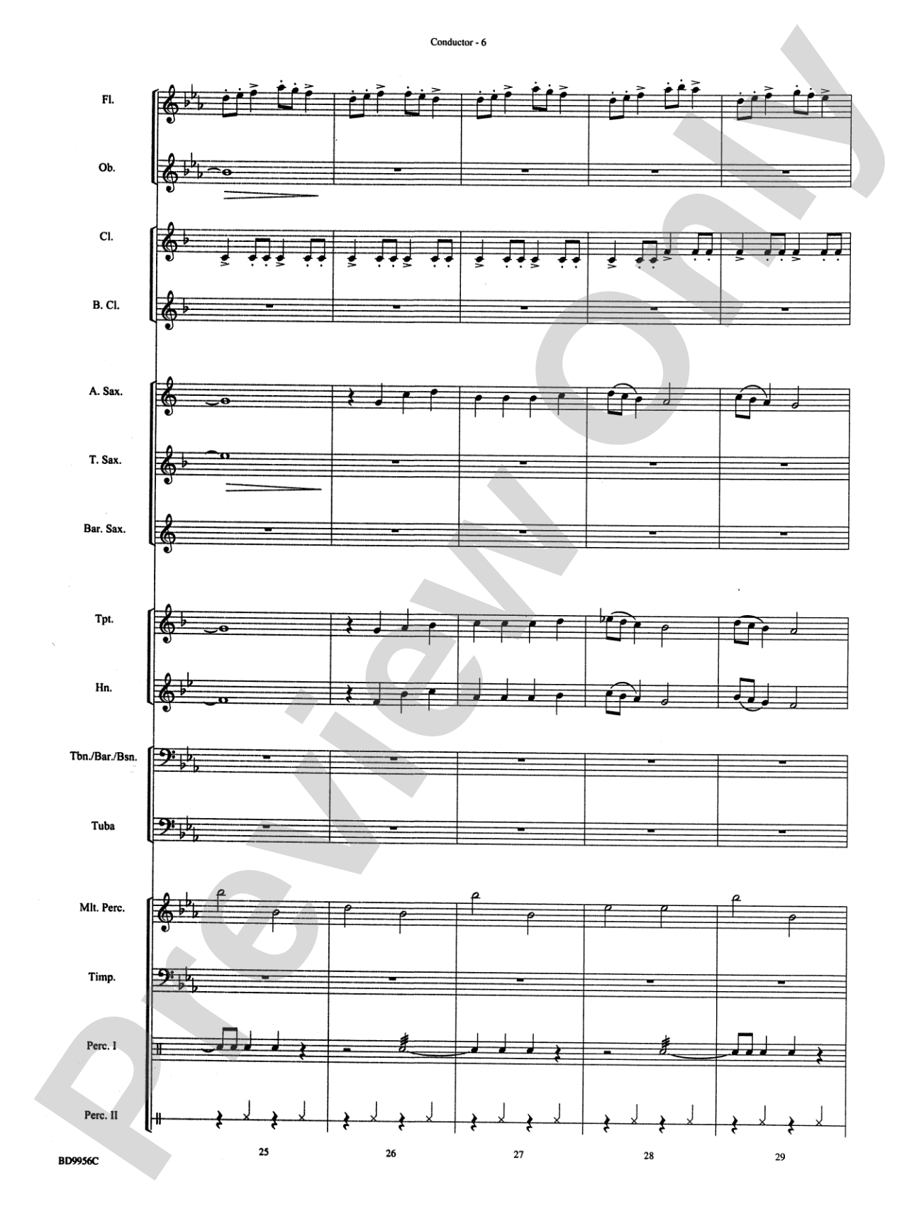 Drummer's Christmas Carol: Concert Band Conductor Score & Parts