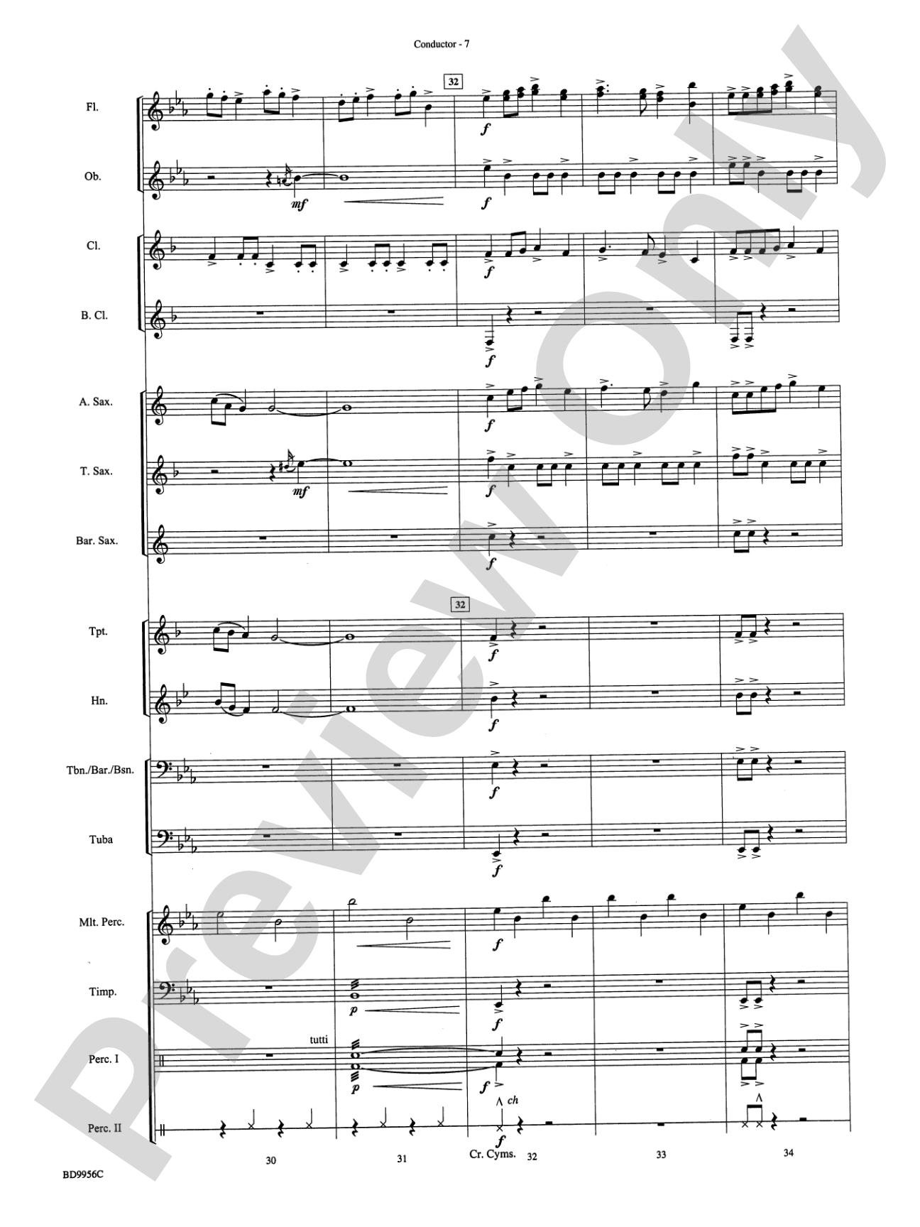 Drummer's Christmas Carol: Concert Band Conductor Score & Parts