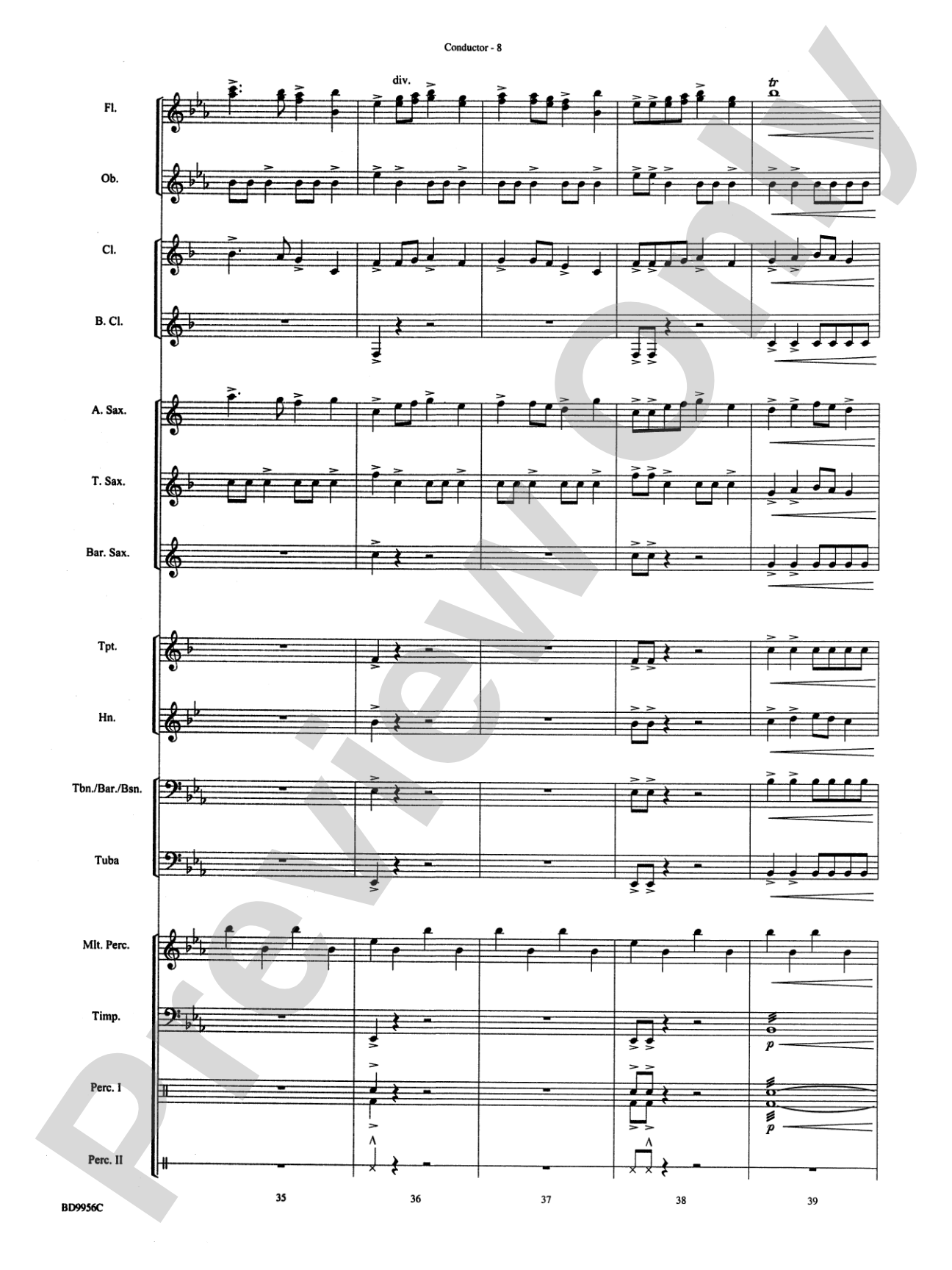 Drummer's Christmas Carol: Concert Band Conductor Score & Parts