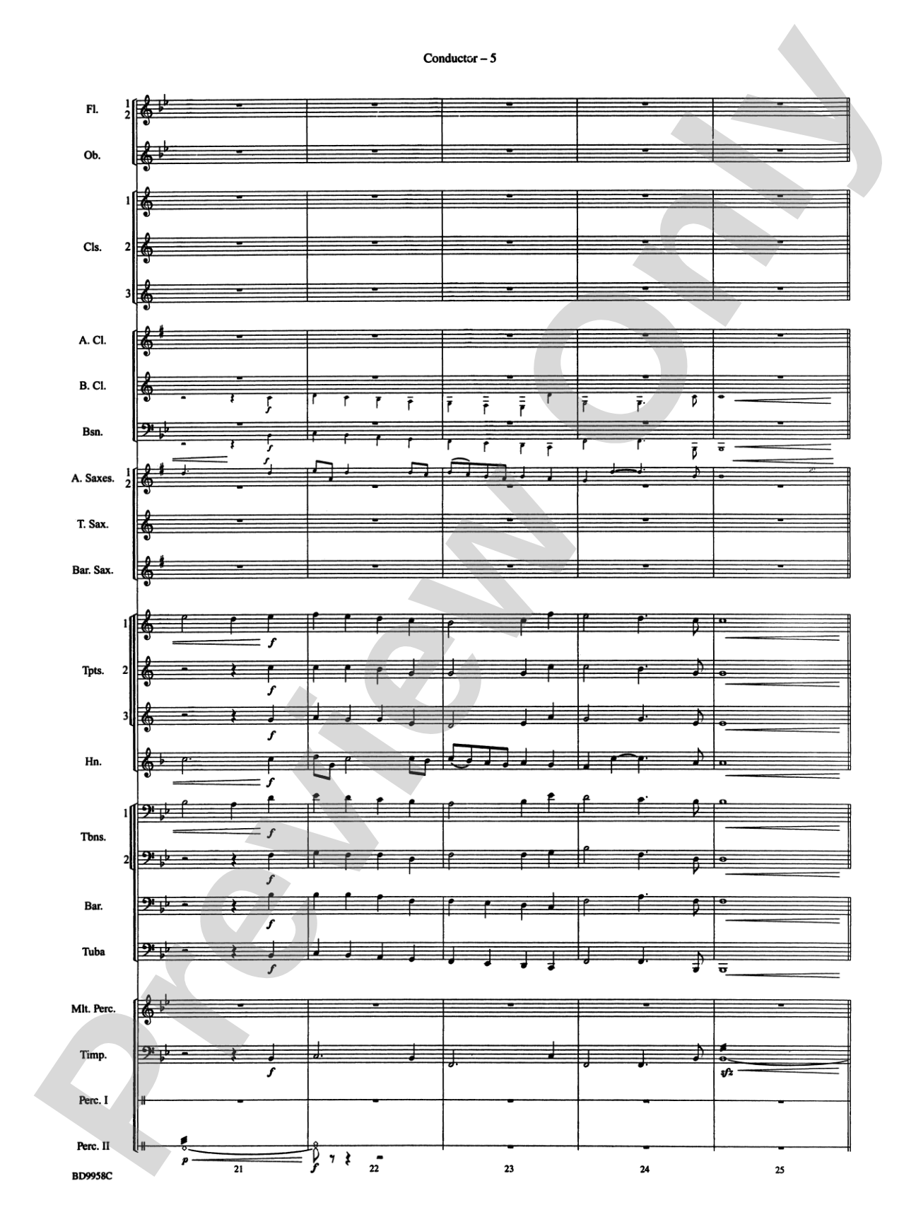 Fanfare and Processional on an Old English Carol: Concert Band Conductor Score & Parts