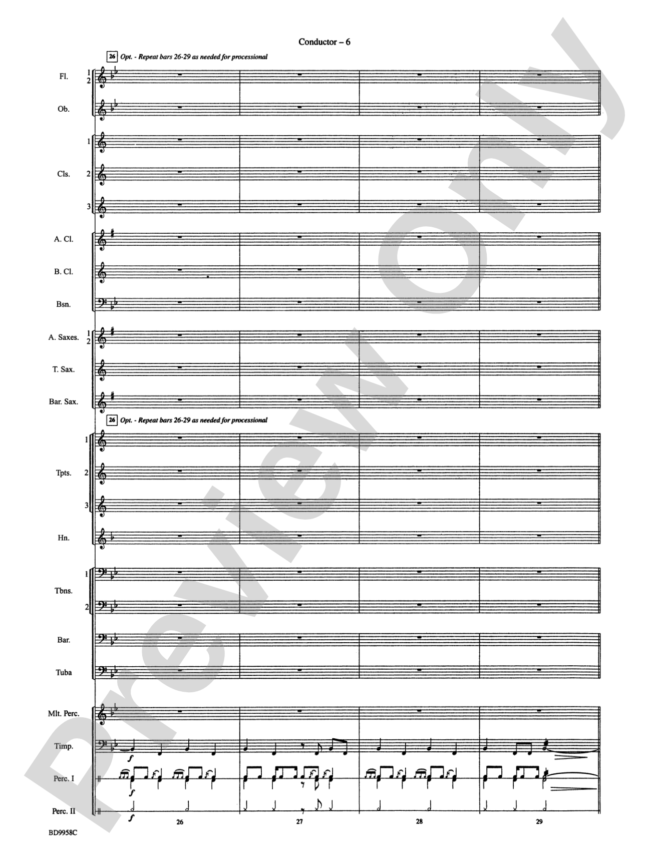 Fanfare and Processional on an Old English Carol: Concert Band Conductor Score & Parts