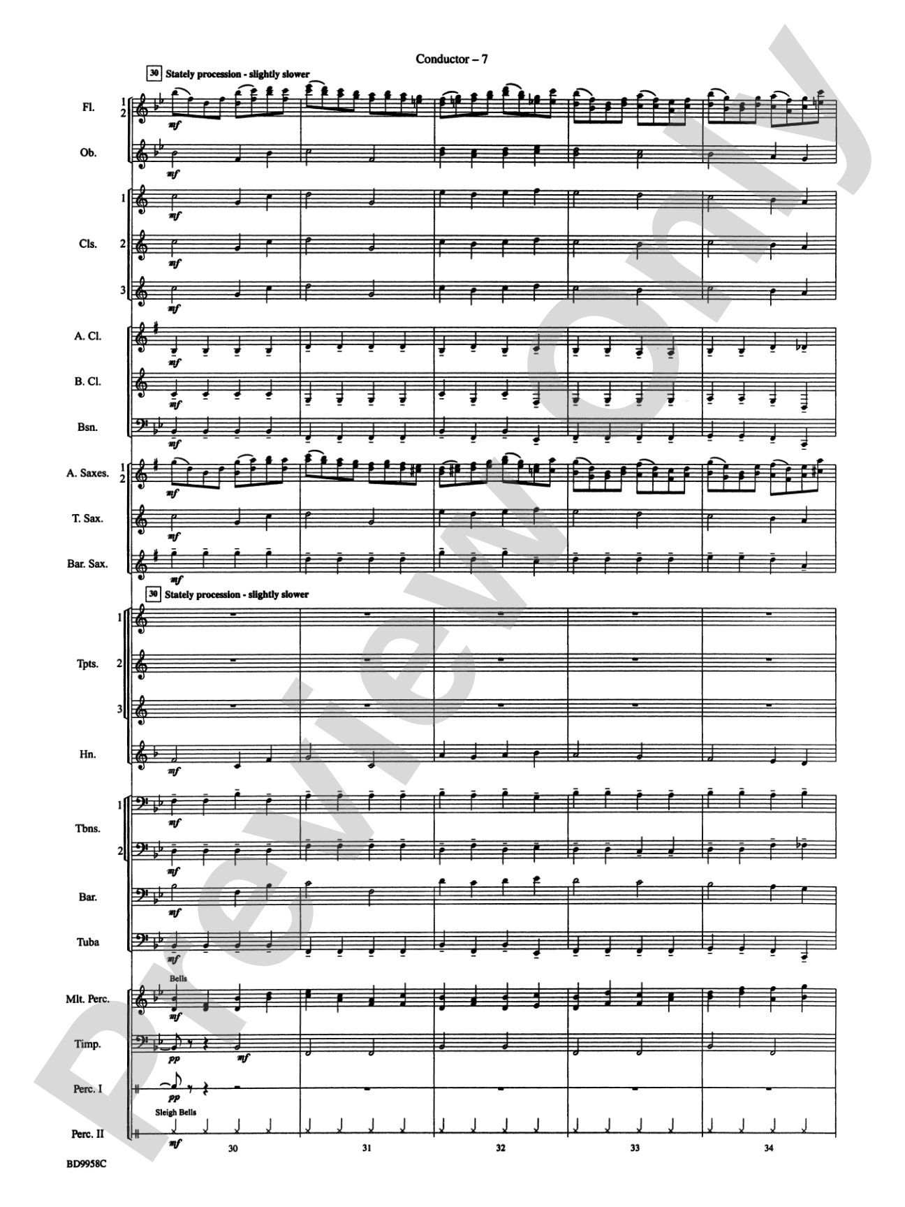 Fanfare and Processional on an Old English Carol: Concert Band Conductor Score & Parts