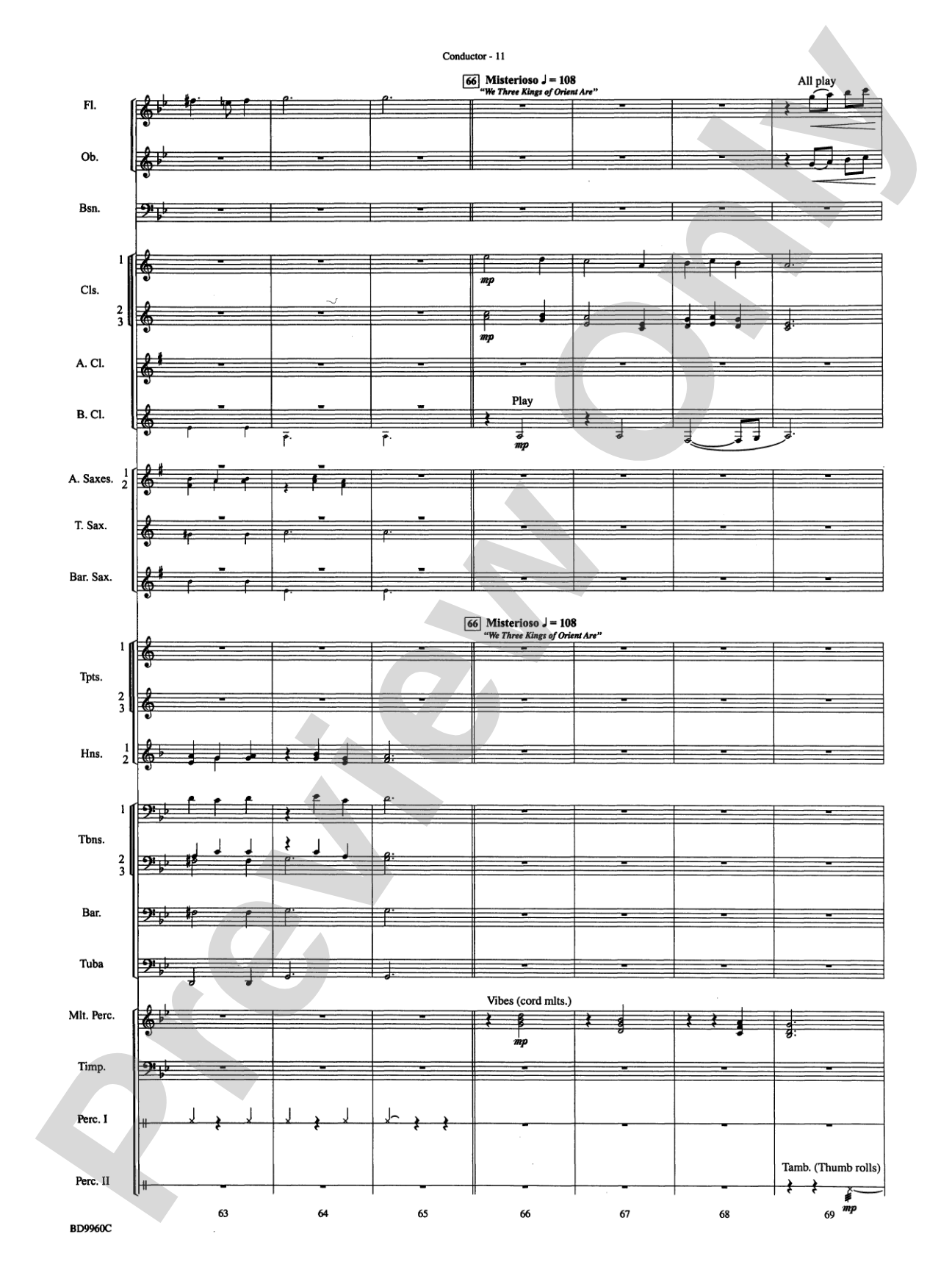 Star of Wonder: Concert Band Conductor Score & Parts