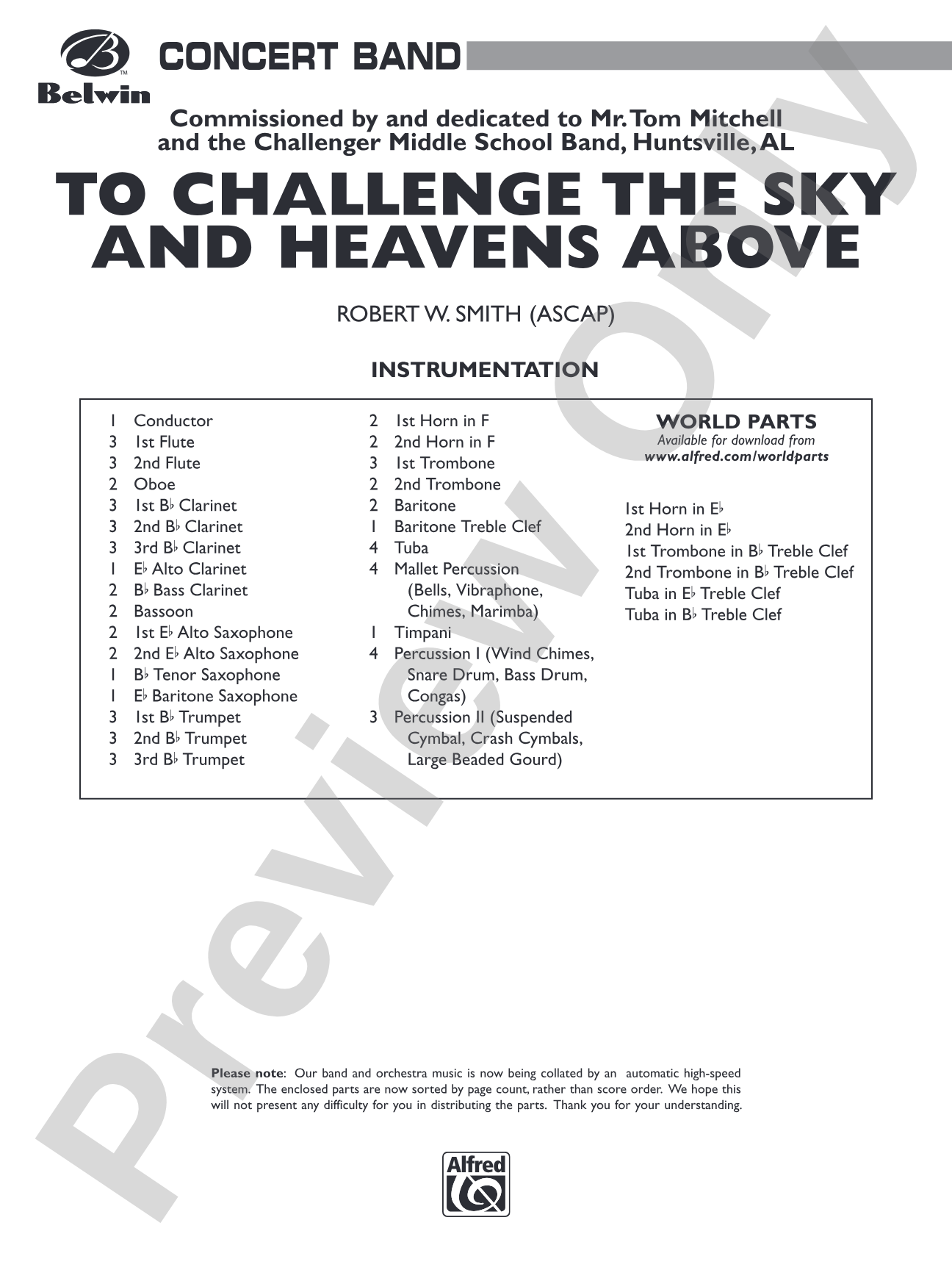 To Challenge the Sky and Heavens Above: Concert Band Conductor Score & Parts