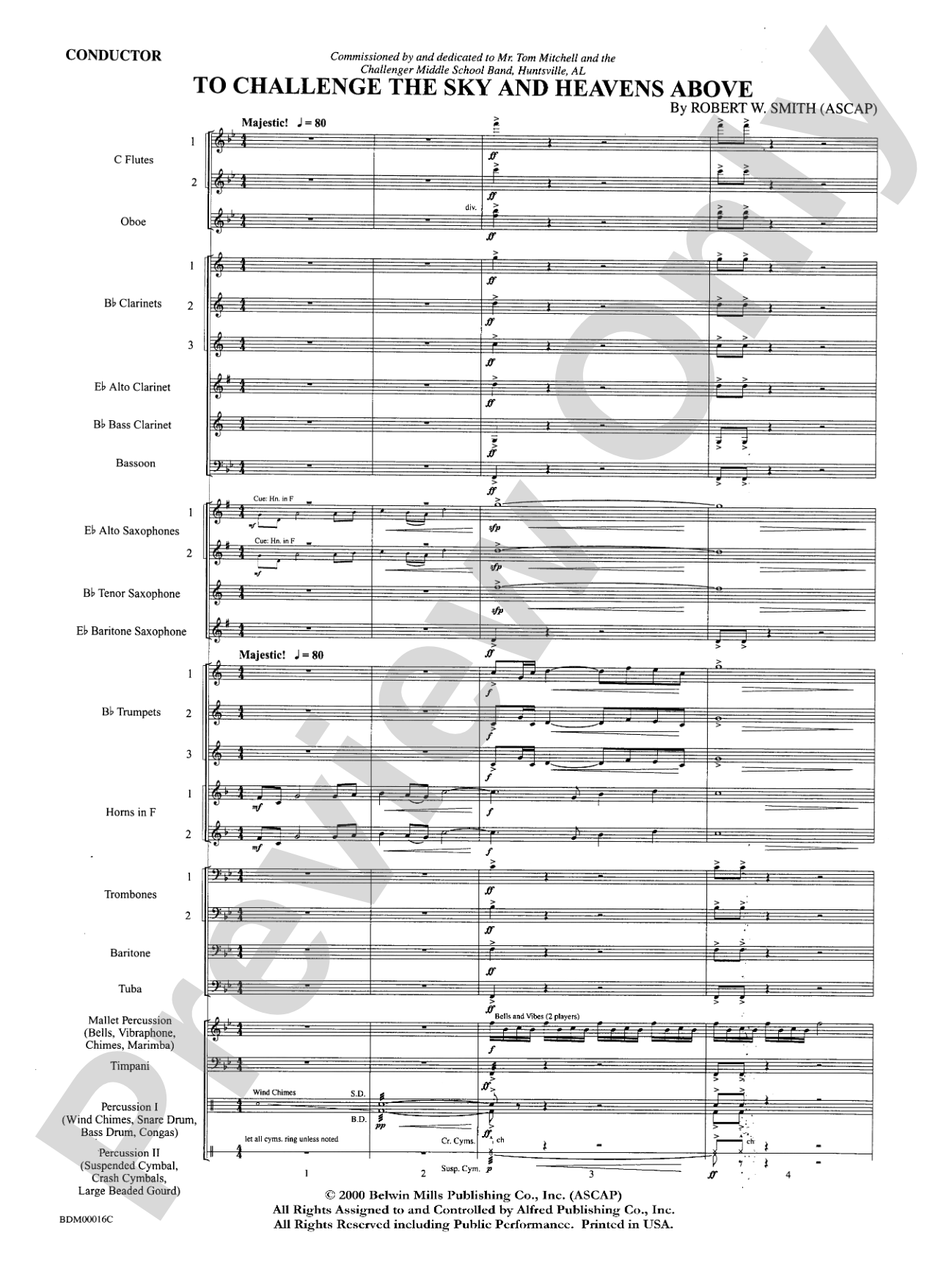 To Challenge the Sky and Heavens Above: Concert Band Conductor Score & Parts