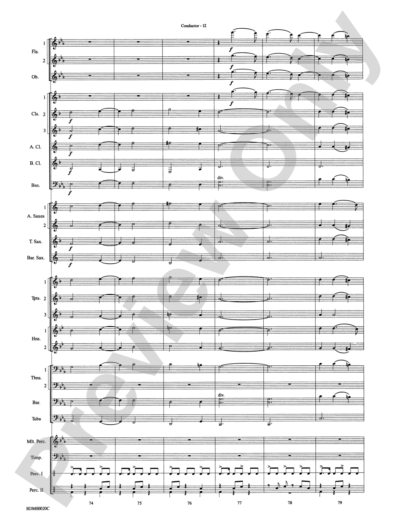 Coventry Carol: Concert Band Conductor Score & Parts