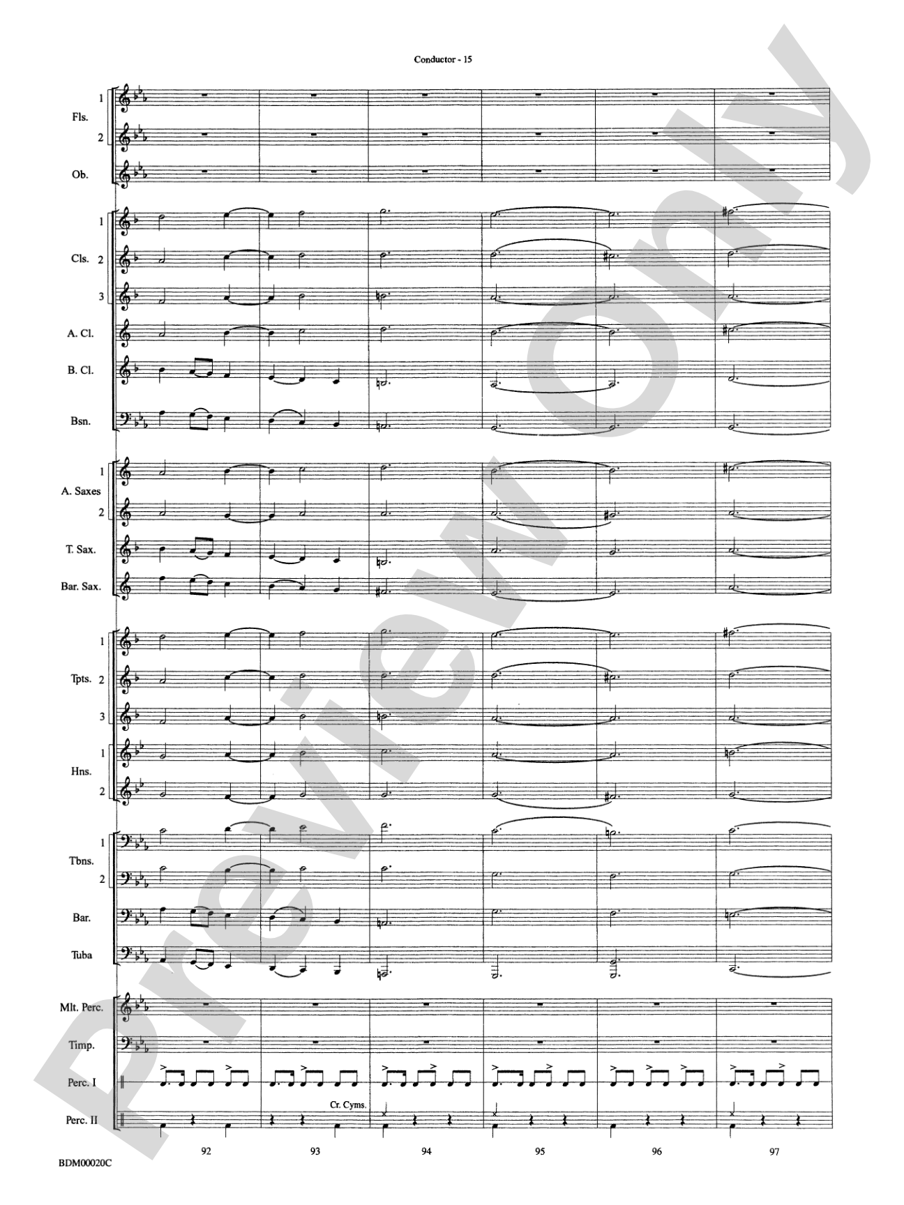 Coventry Carol: Concert Band Conductor Score & Parts