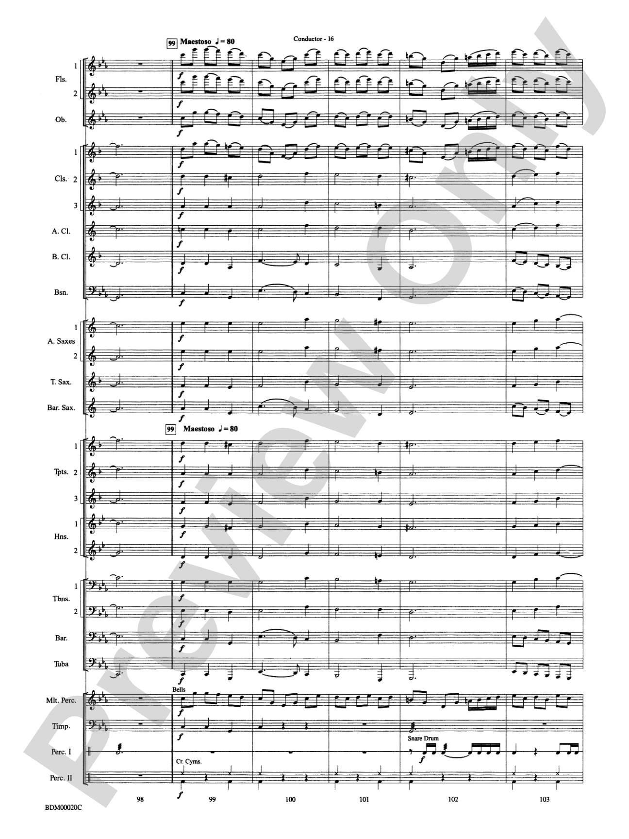 Coventry Carol: Concert Band Conductor Score & Parts