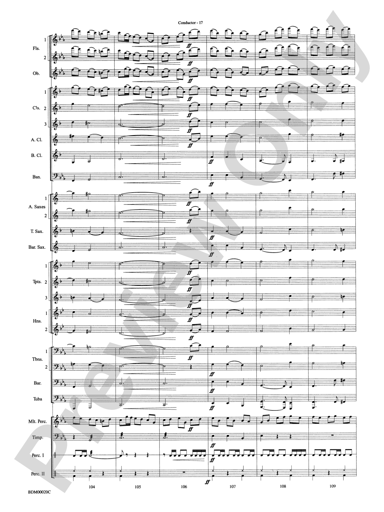 Coventry Carol: Concert Band Conductor Score & Parts