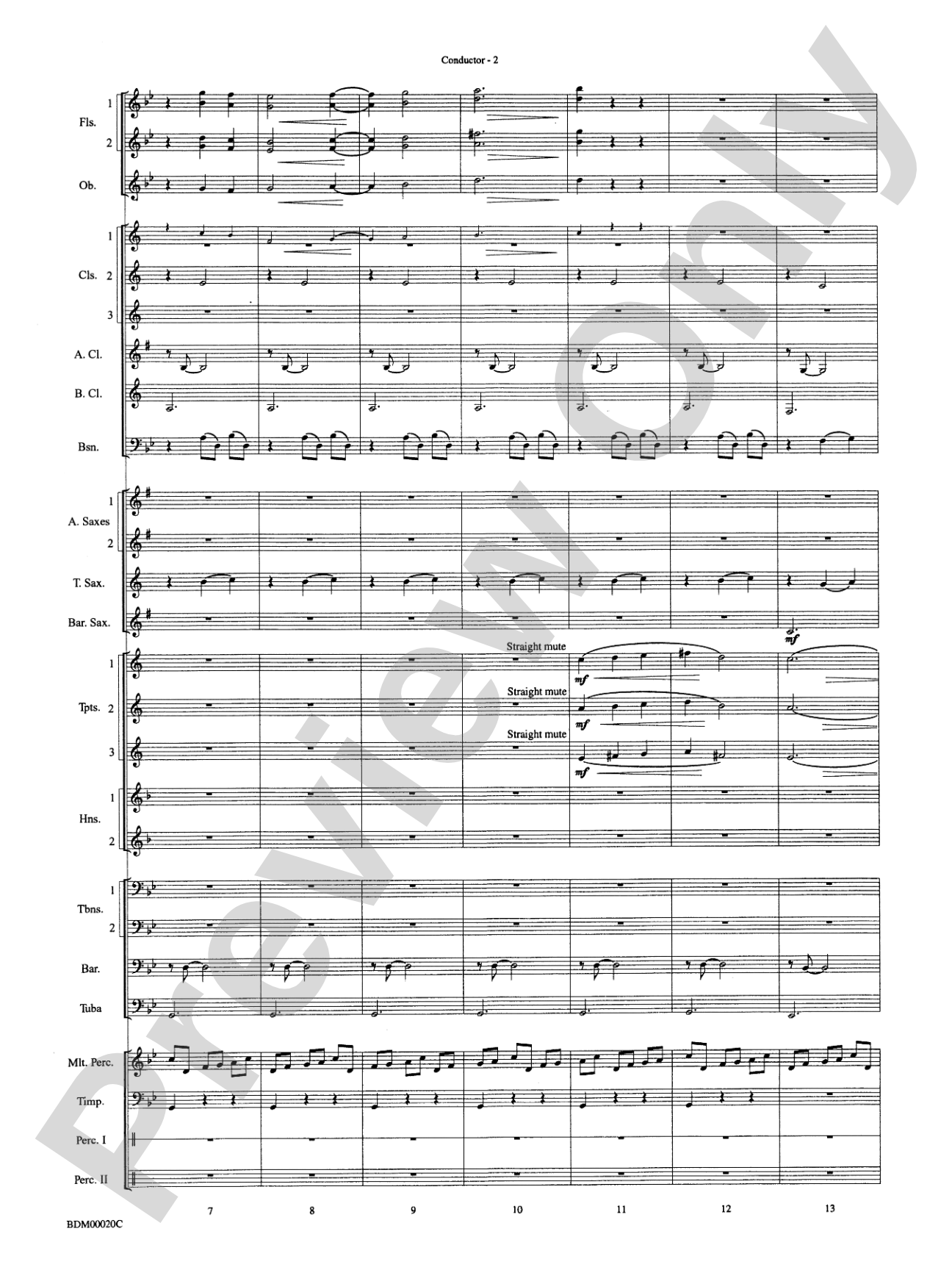 Coventry Carol: Concert Band Conductor Score & Parts