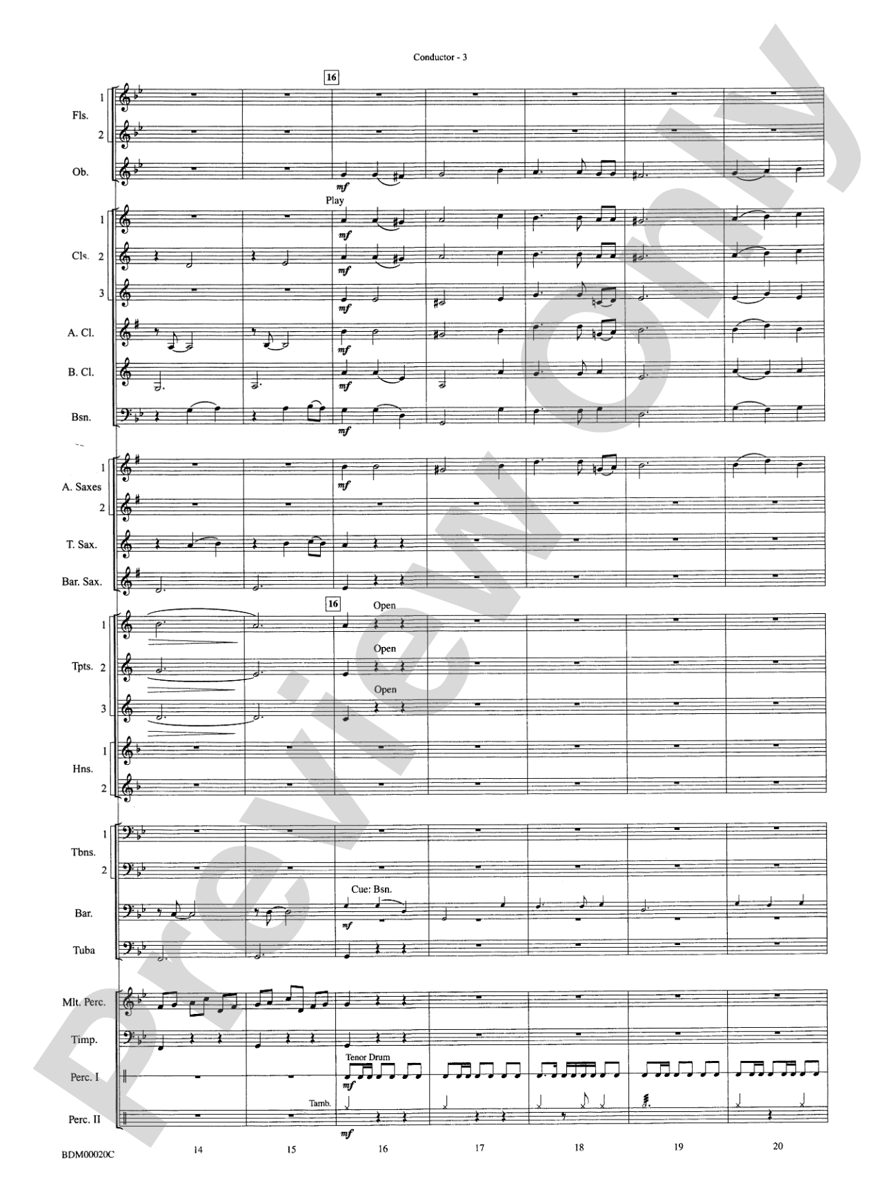 Coventry Carol: Concert Band Conductor Score & Parts