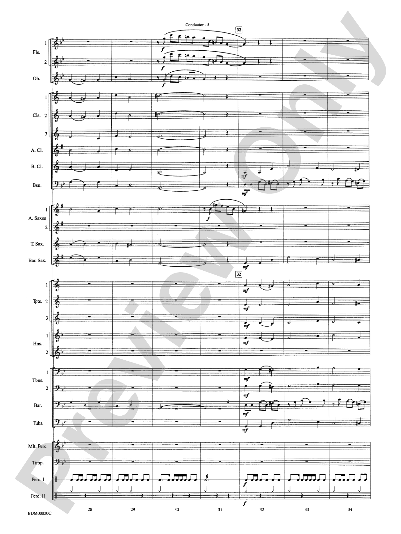 Coventry Carol: Concert Band Conductor Score & Parts