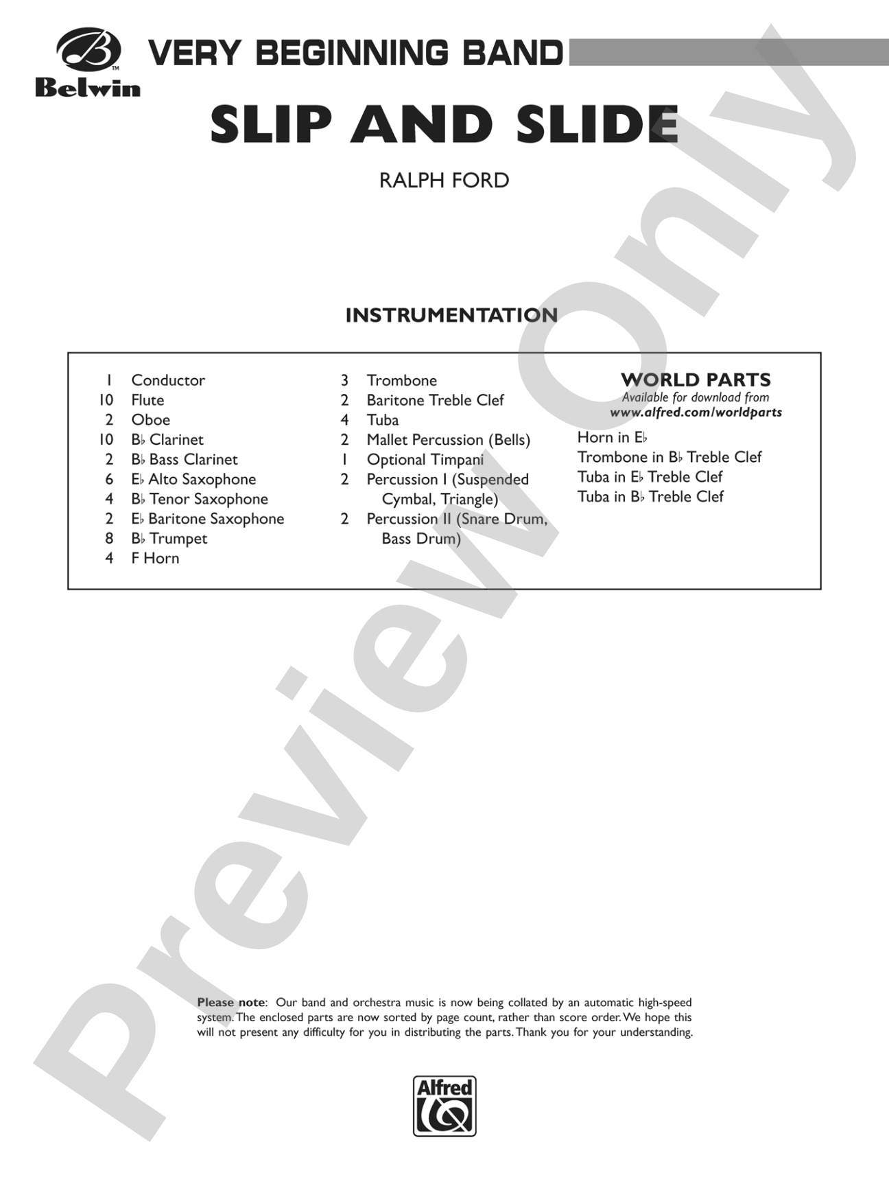 Slip and Slide: Concert Band Conductor Score & Parts