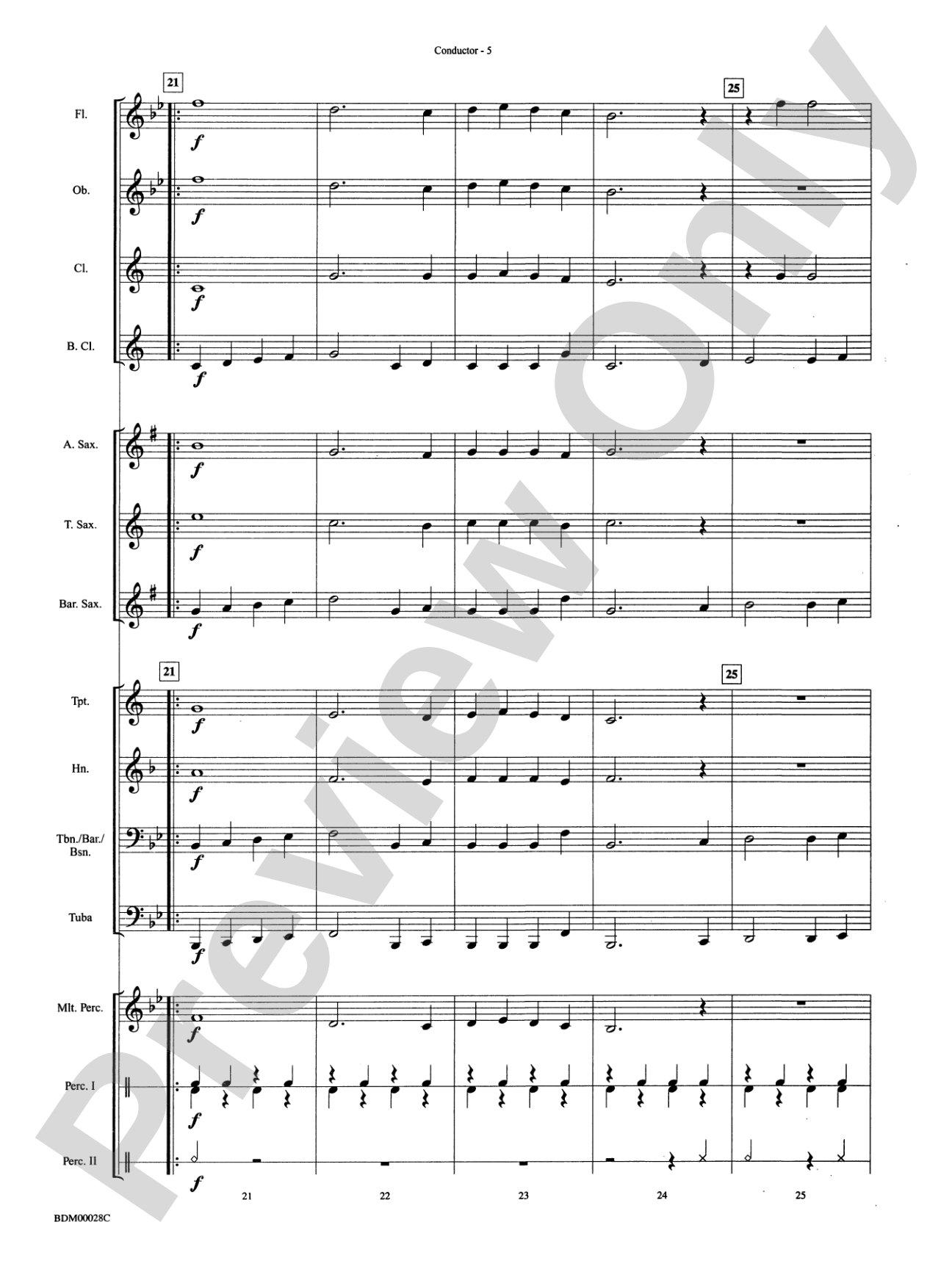 Simple Gifts: Concert Band Conductor Score & Parts