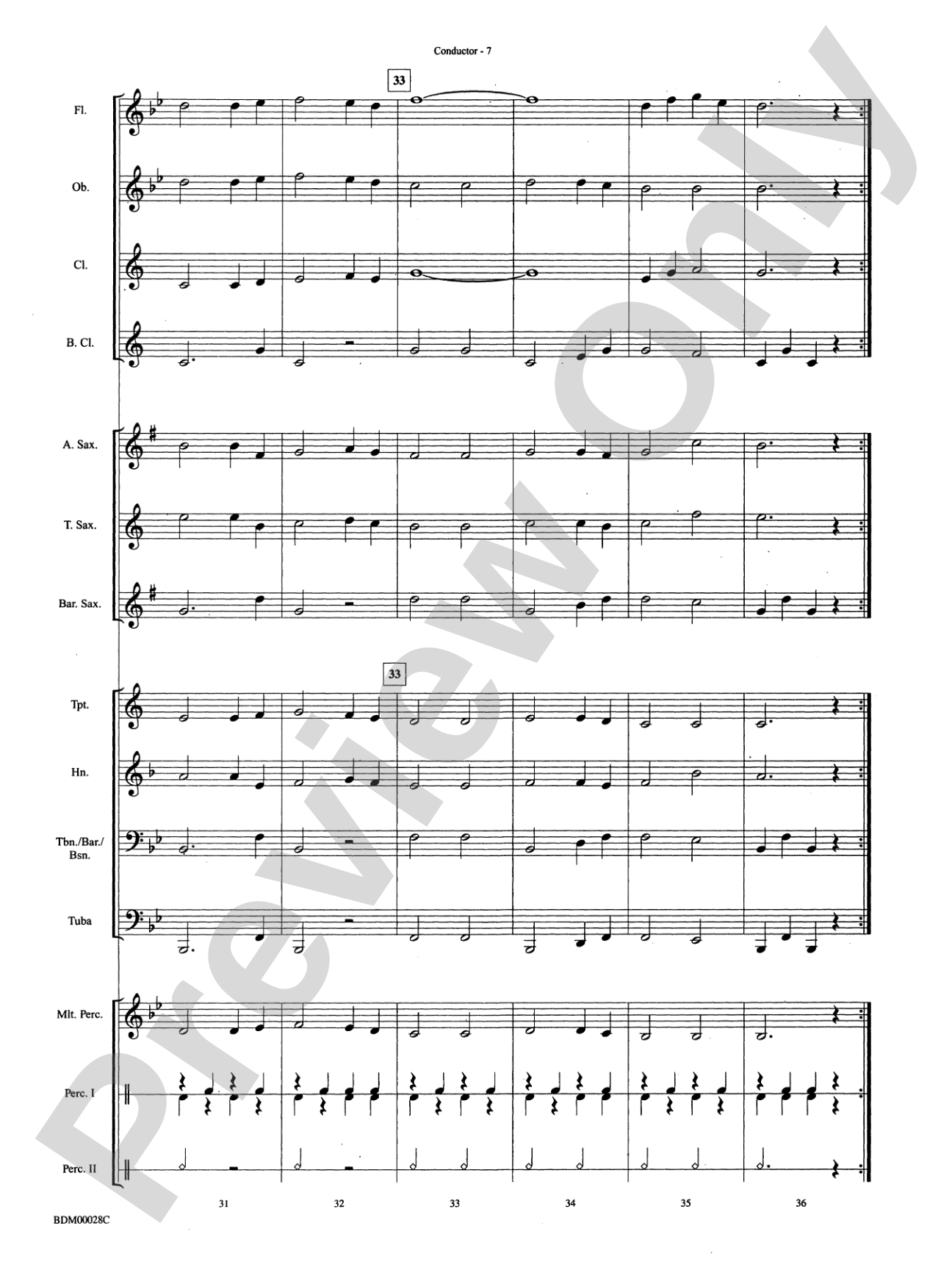 Simple Gifts: Concert Band Conductor Score & Parts