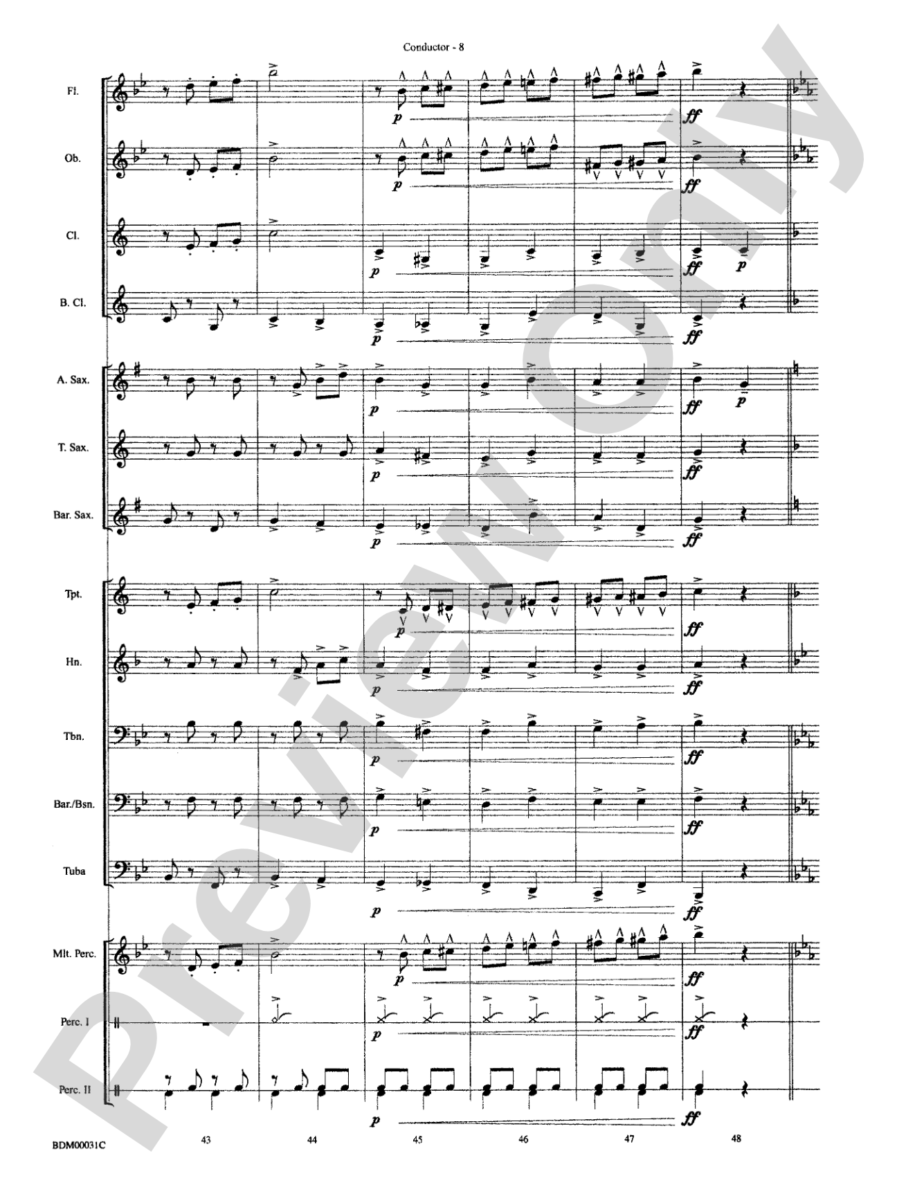 The High School Cadets: Concert Band Conductor Score & Parts