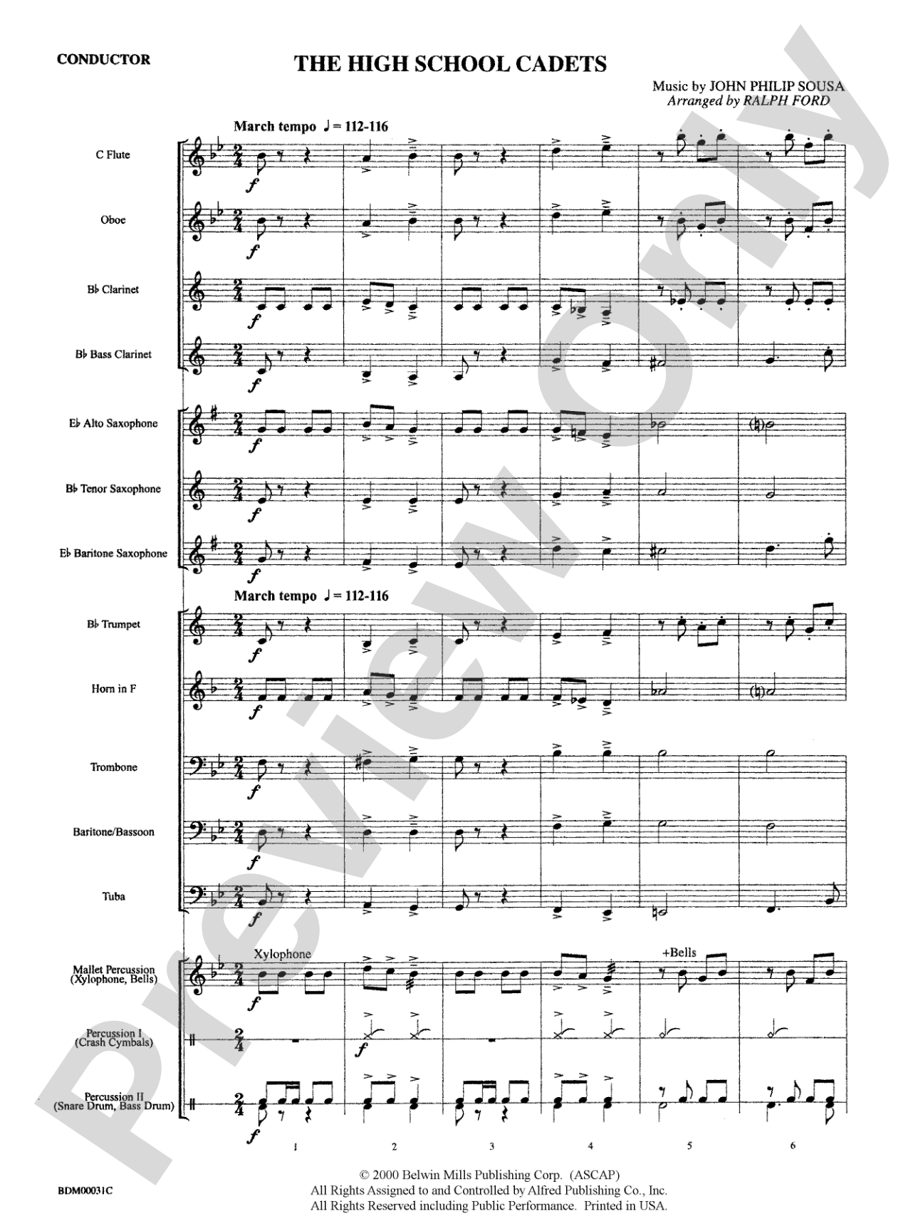 The High School Cadets: Concert Band Conductor Score & Parts