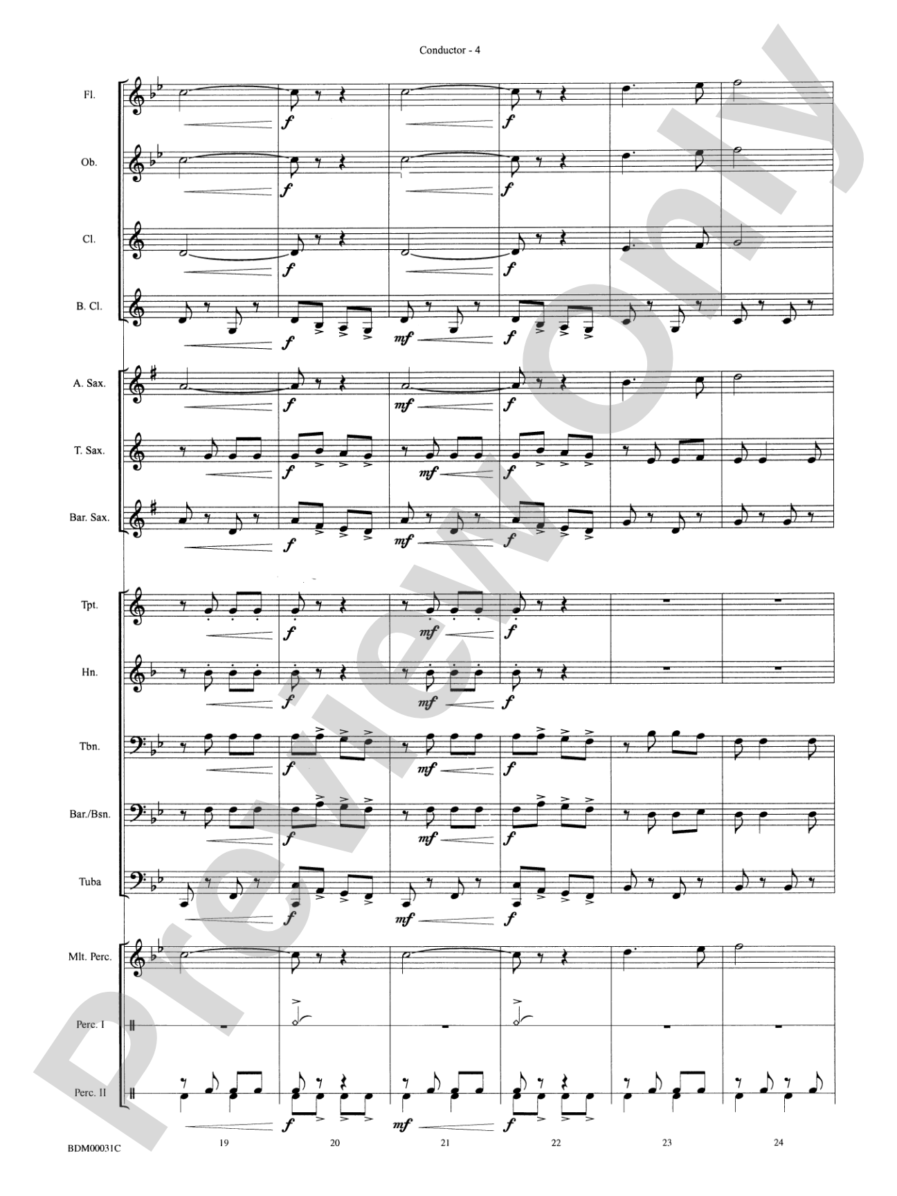 The High School Cadets: Concert Band Conductor Score & Parts