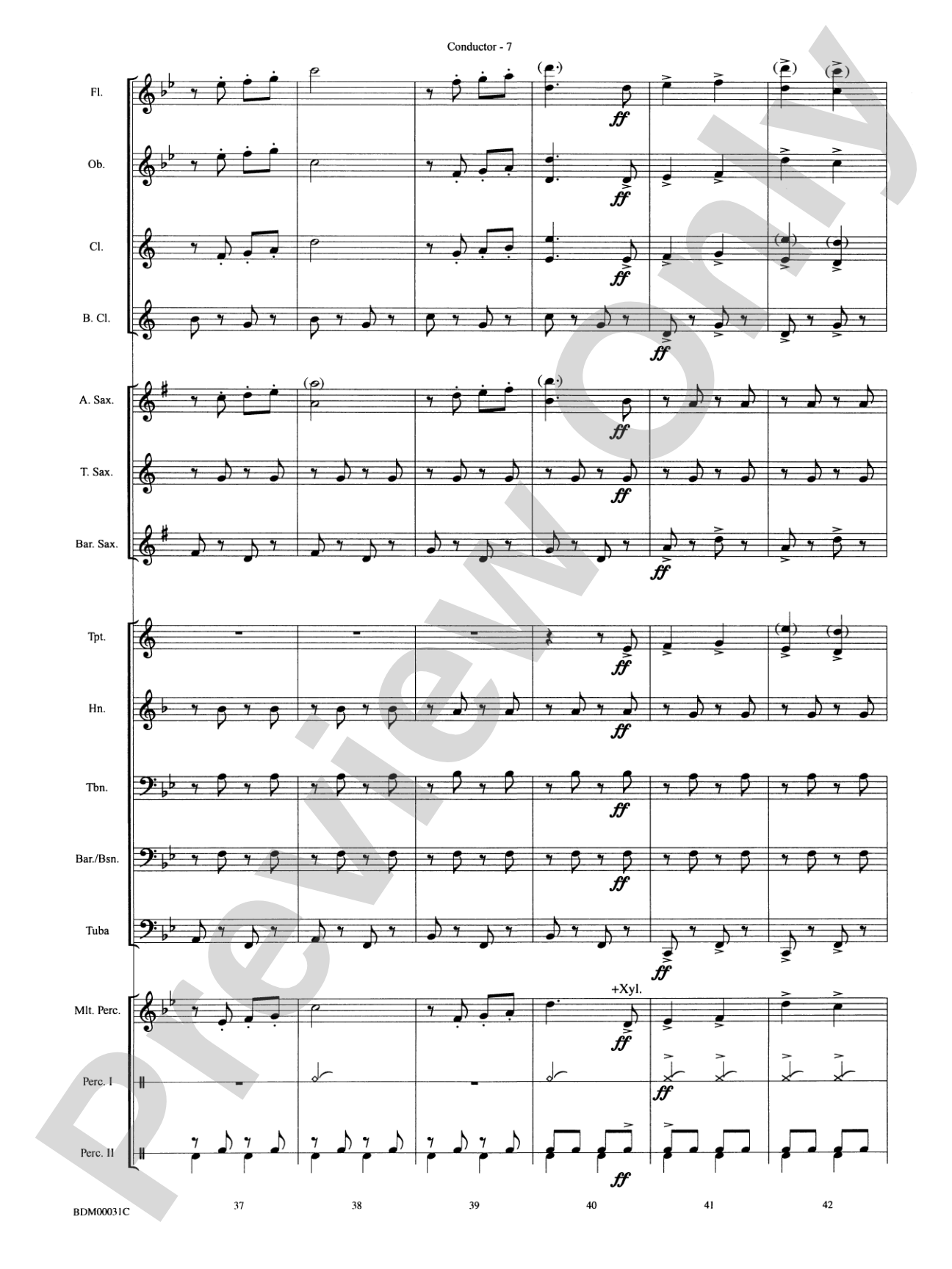 The High School Cadets: Concert Band Conductor Score & Parts