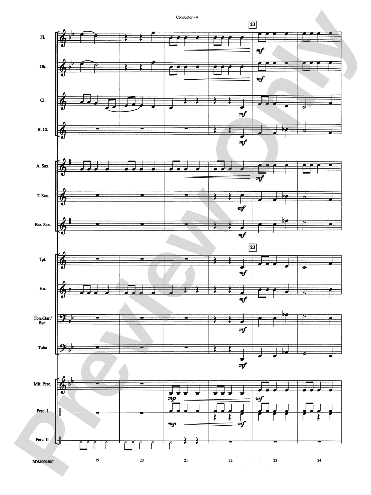 The Holly and the Ivy: Concert Band Conductor Score & Parts
