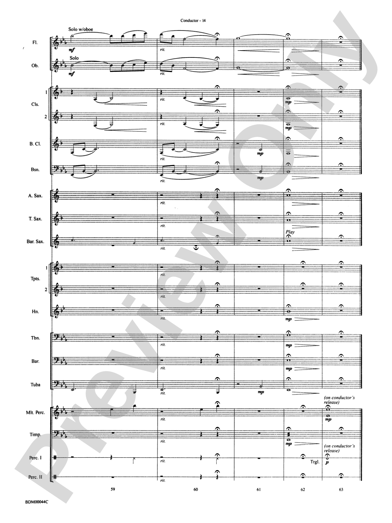 A Christmas Hymn: Concert Band Conductor Score & Parts