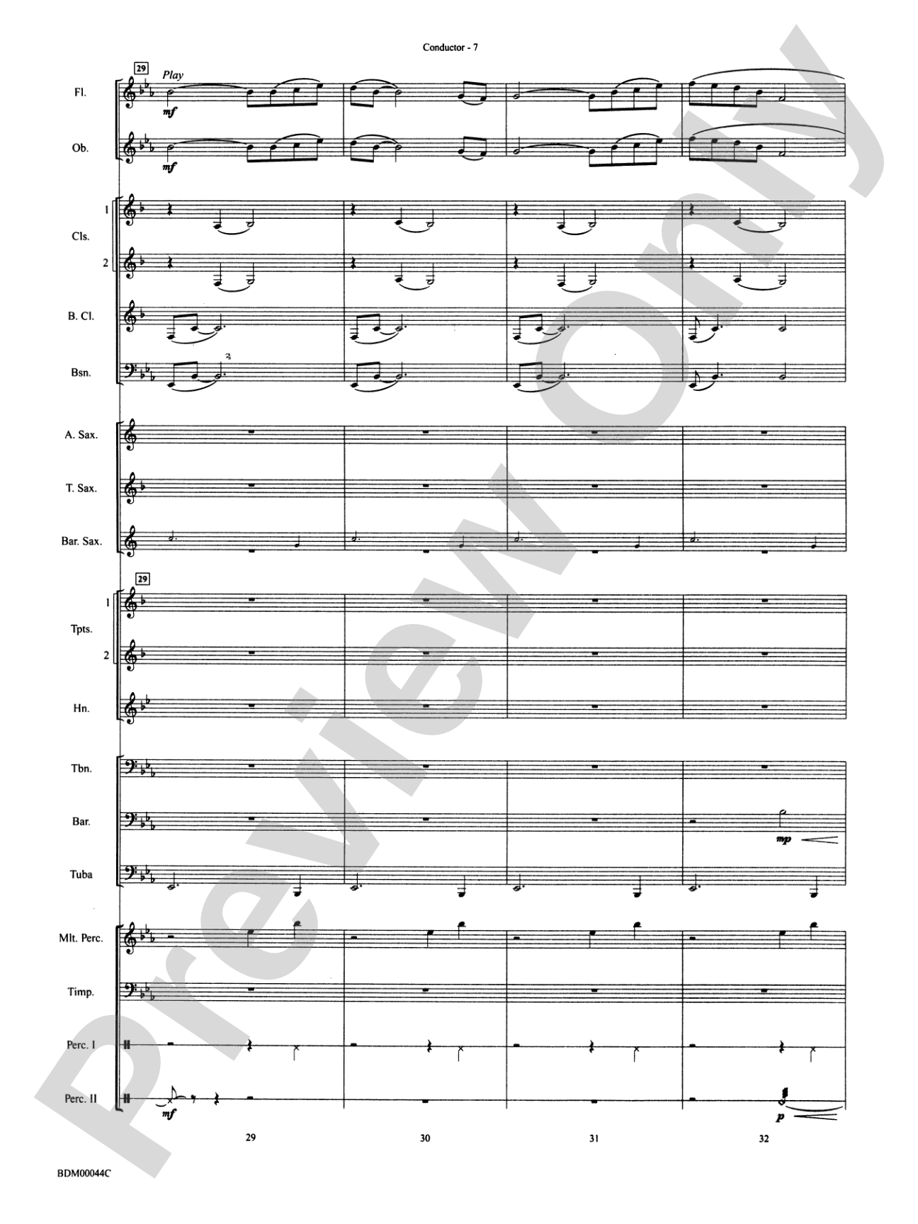 A Christmas Hymn: Concert Band Conductor Score & Parts