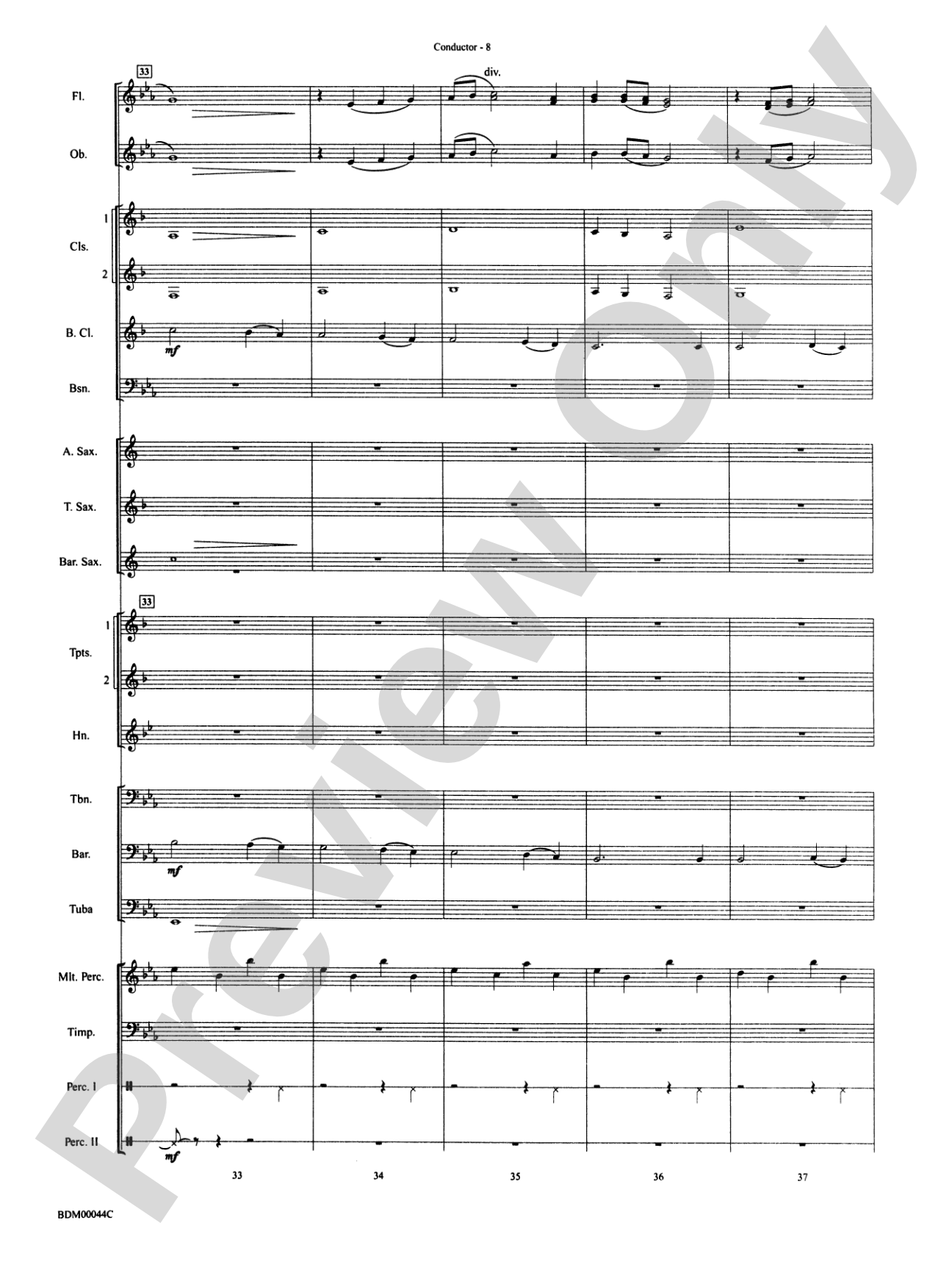 A Christmas Hymn: Concert Band Conductor Score & Parts