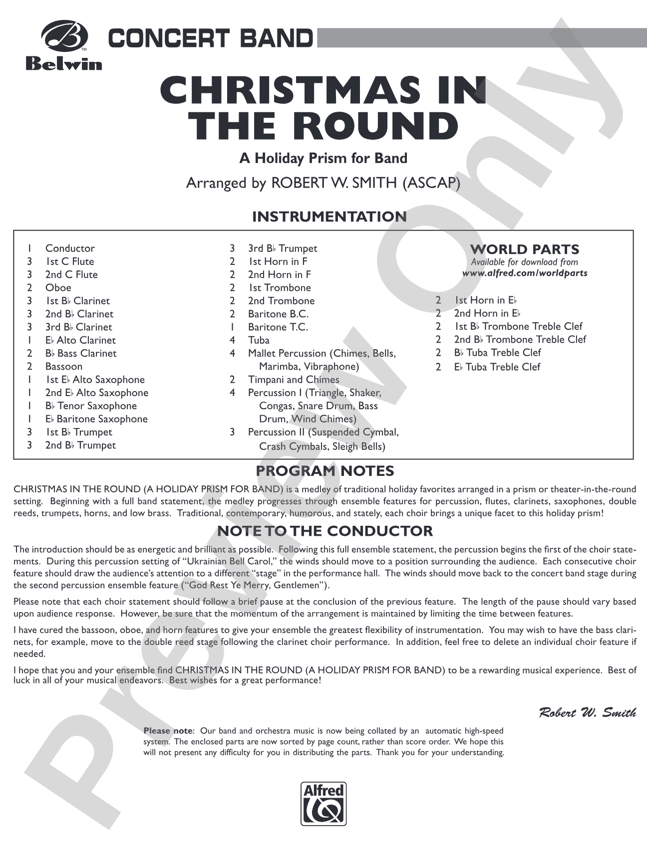 Christmas in the Round: Concert Band Conductor Score & Parts