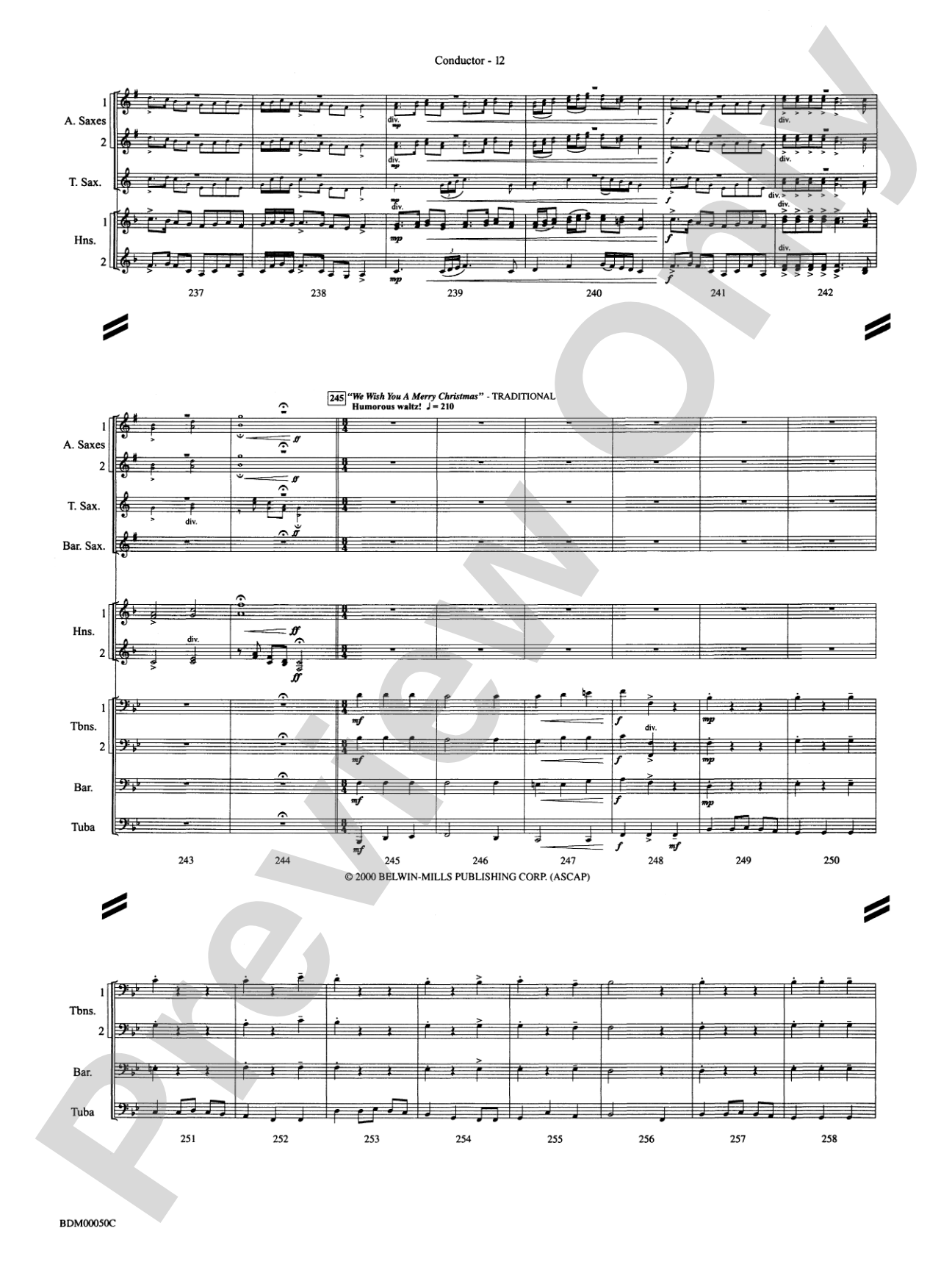 Christmas in the Round: Concert Band Conductor Score & Parts