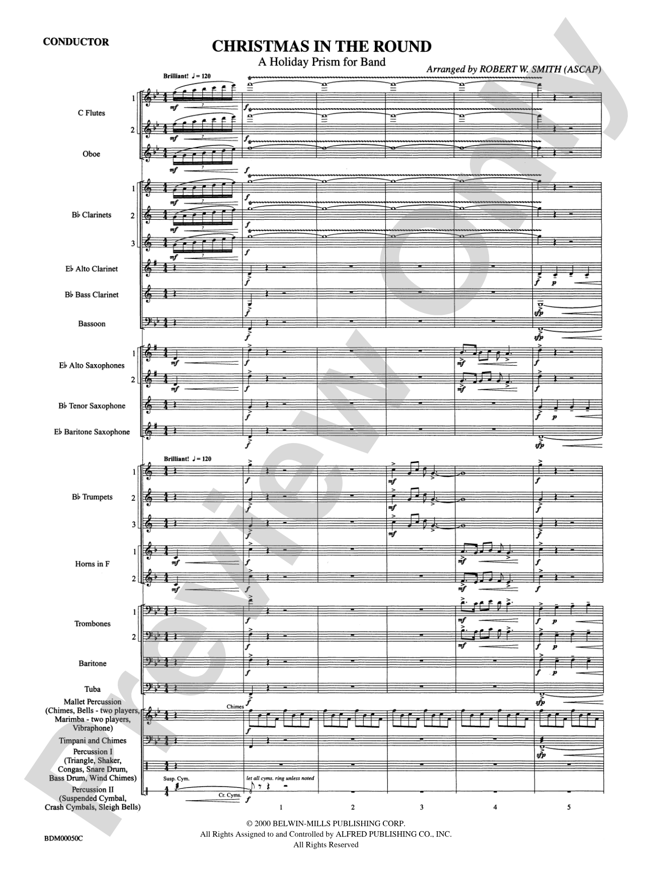 Christmas in the Round: Concert Band Conductor Score & Parts