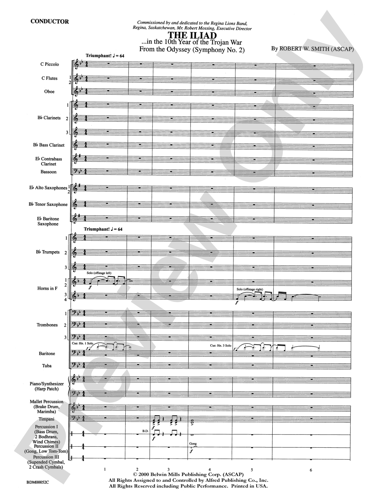 The Iliad (from The Odyssey (Symphony No. 2)): Concert Band Conductor Score & Parts