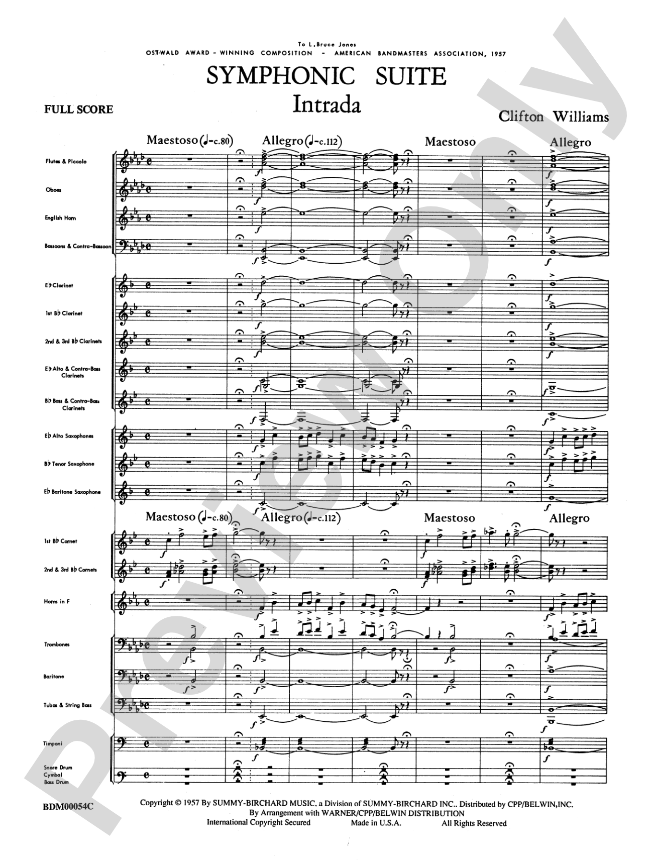 Symphonic Suite: Concert Band Conductor Score & Parts