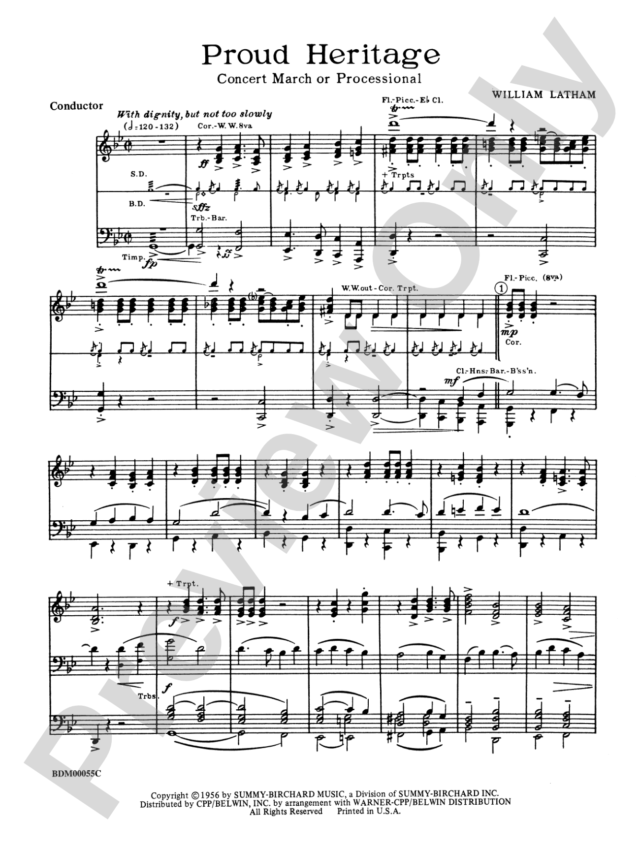 Proud Heritage: Concert Band Conductor Score & Parts