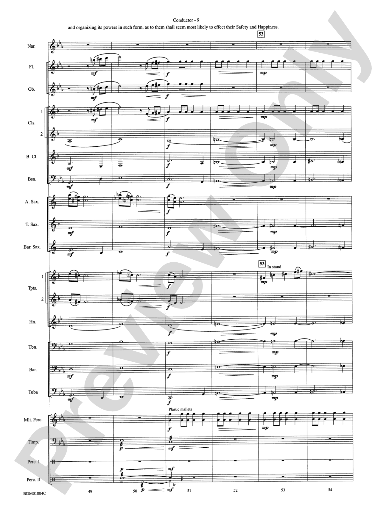 A Jefferson Portrait: Concert Band Conductor Score & Parts