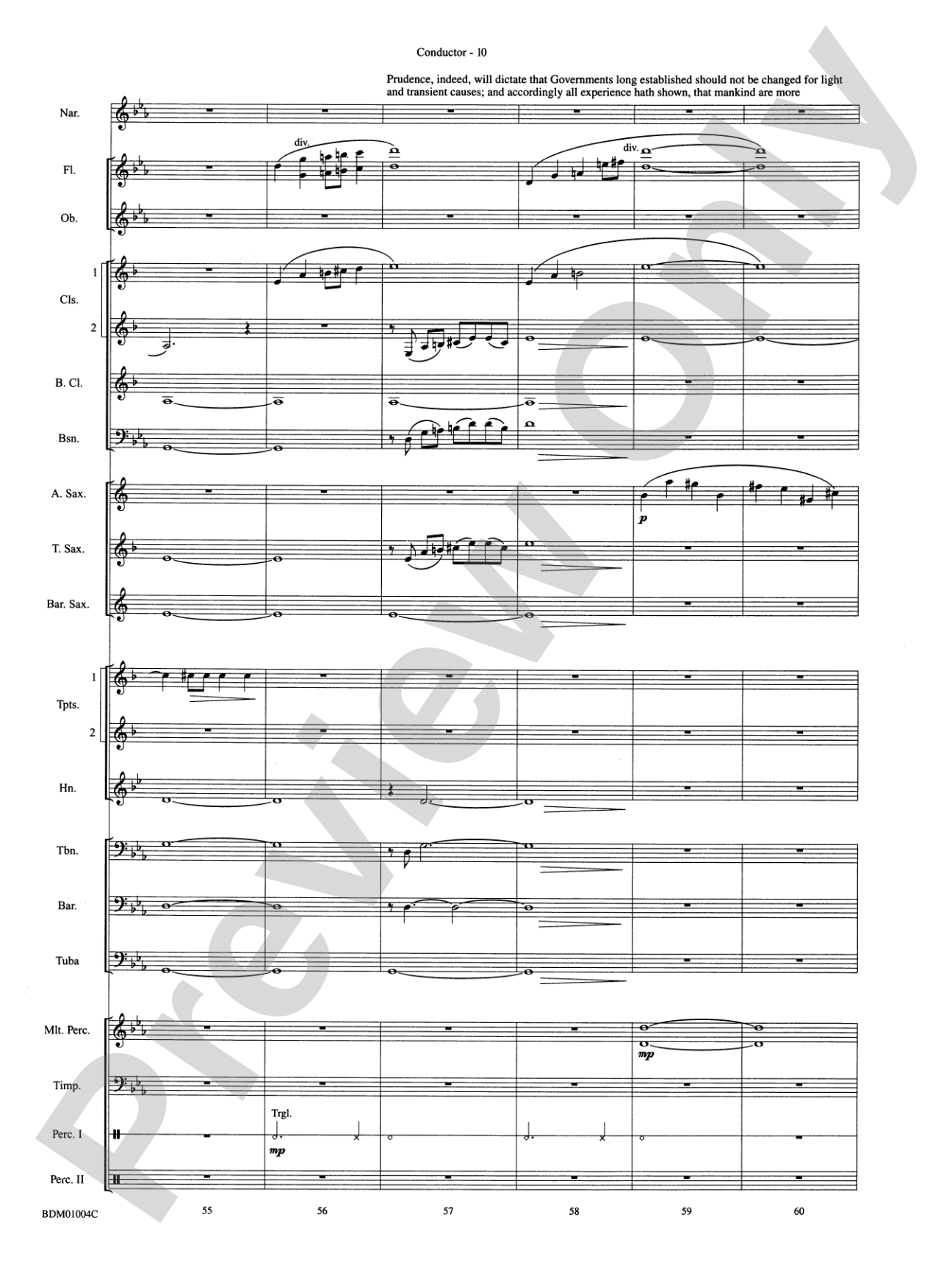 A Jefferson Portrait: Concert Band Conductor Score & Parts