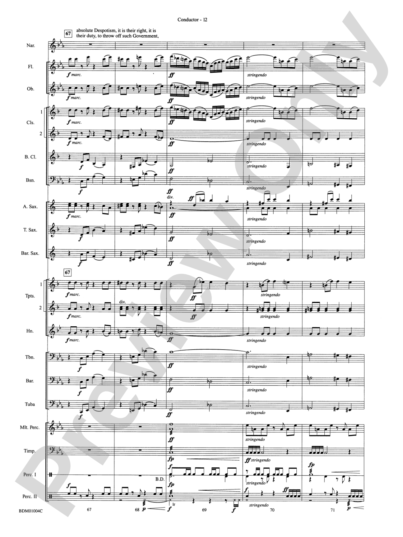 A Jefferson Portrait: Concert Band Conductor Score & Parts