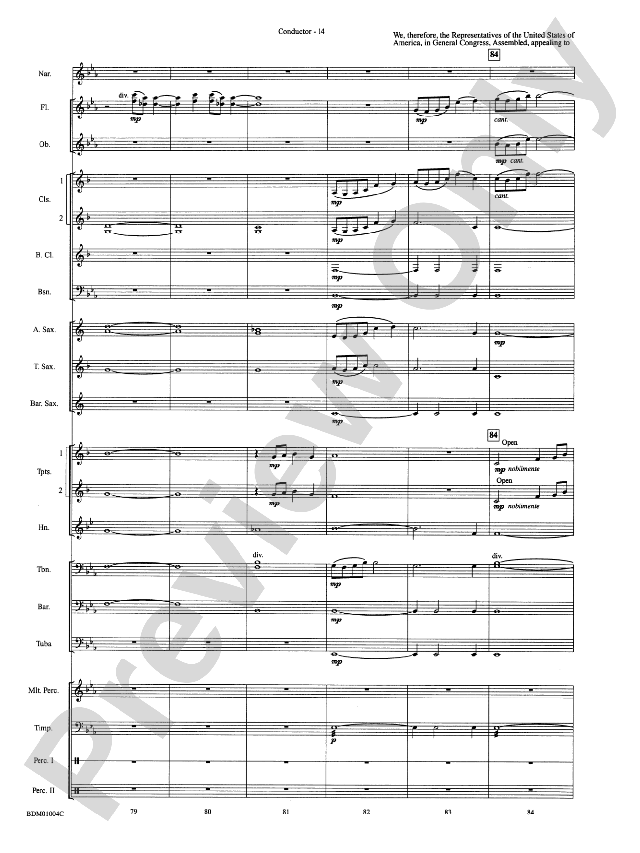 A Jefferson Portrait: Concert Band Conductor Score & Parts