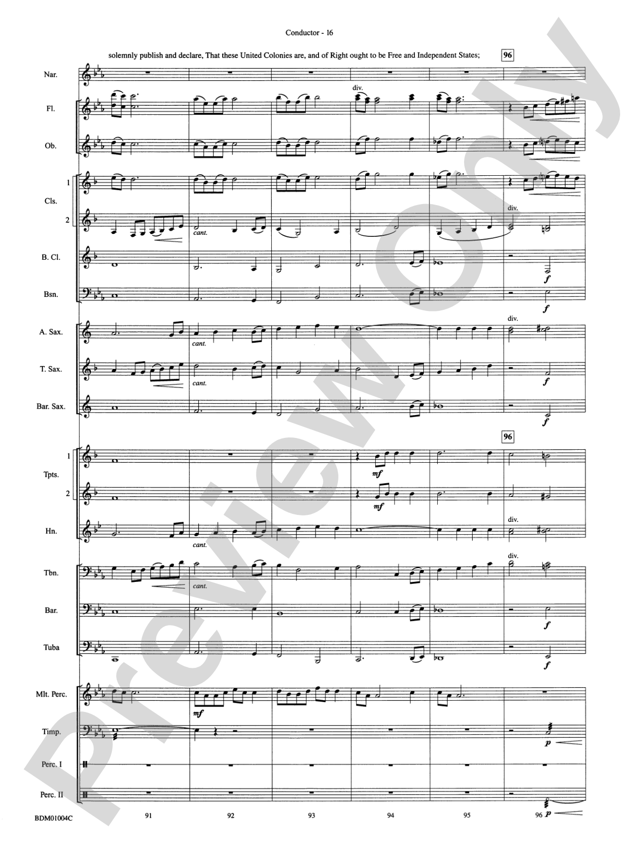 A Jefferson Portrait: Concert Band Conductor Score & Parts