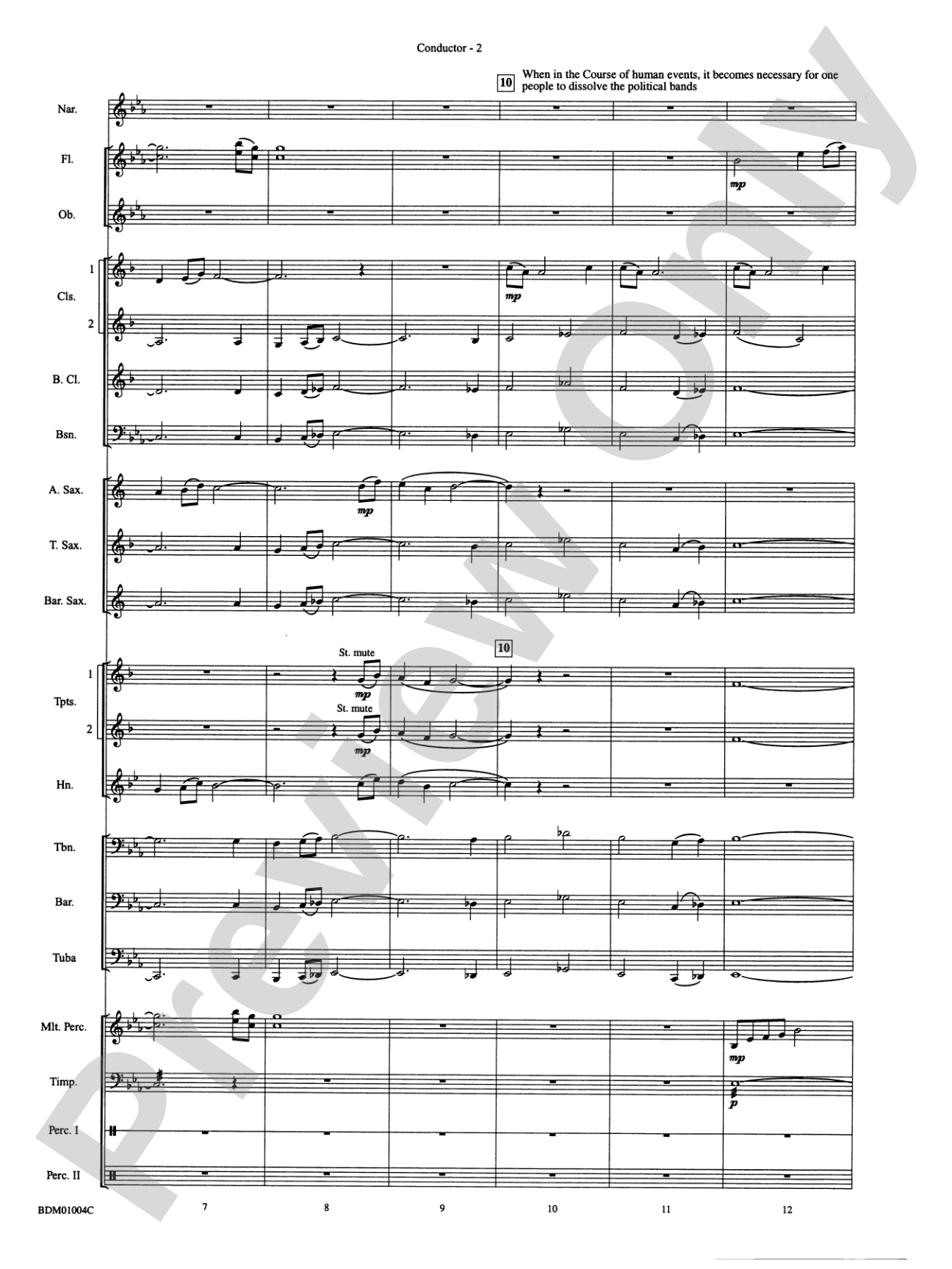 A Jefferson Portrait: Concert Band Conductor Score & Parts