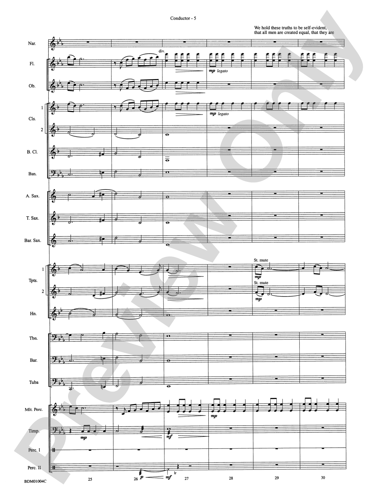 A Jefferson Portrait: Concert Band Conductor Score & Parts
