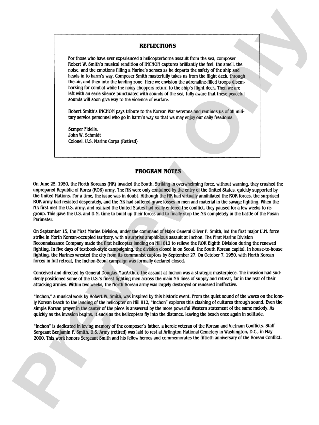 Inchon: Concert Band Conductor Score & Parts