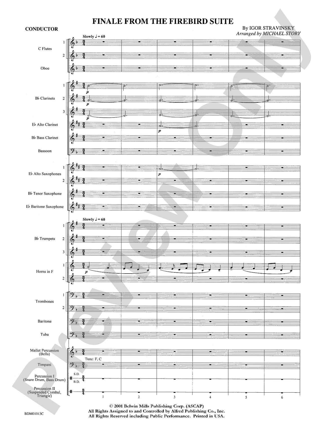 Finale from The Firebird Suite: Concert Band Conductor Score & Parts