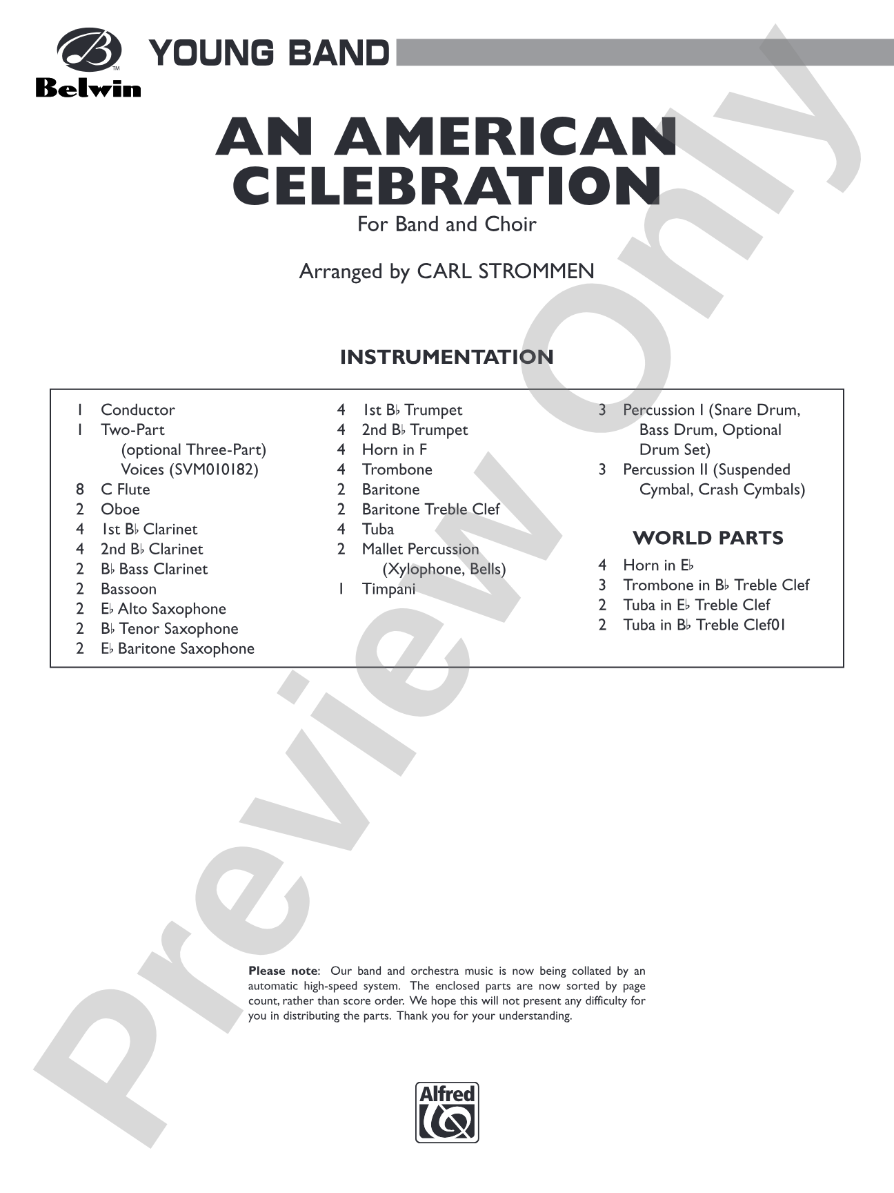 An American Celebration (for Band and Choir): Concert Band Conductor Score & Parts