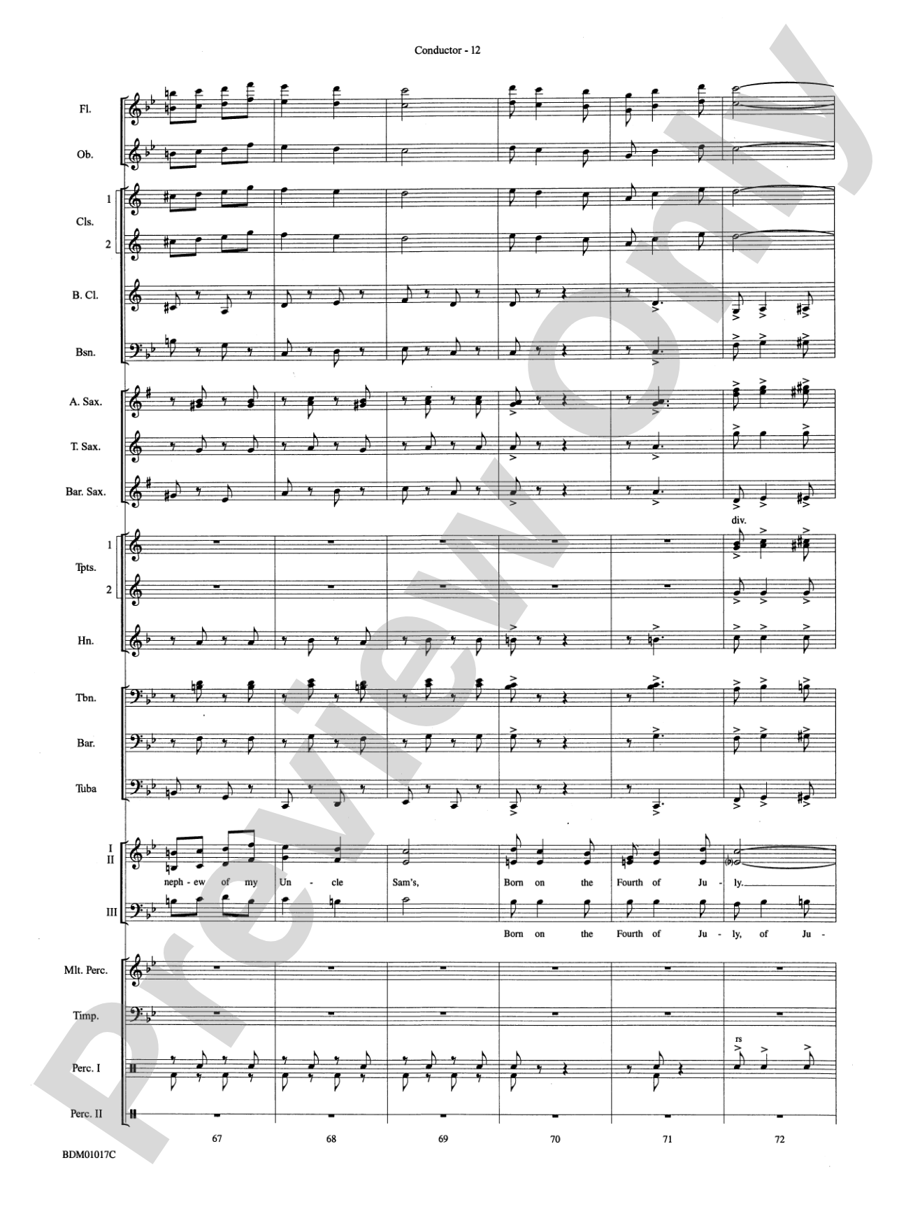 An American Celebration (for Band and Choir): Concert Band Conductor Score & Parts