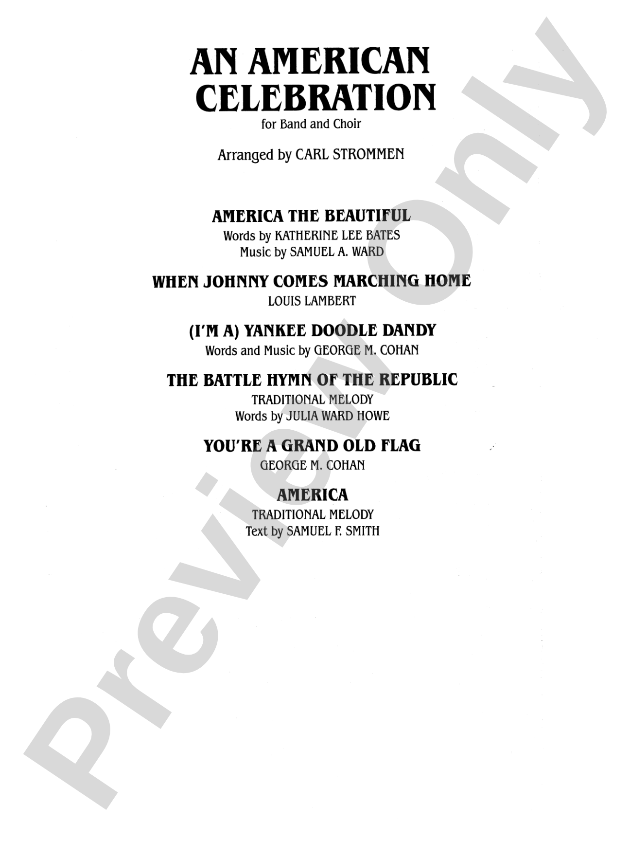 An American Celebration (for Band and Choir): Concert Band Conductor Score & Parts