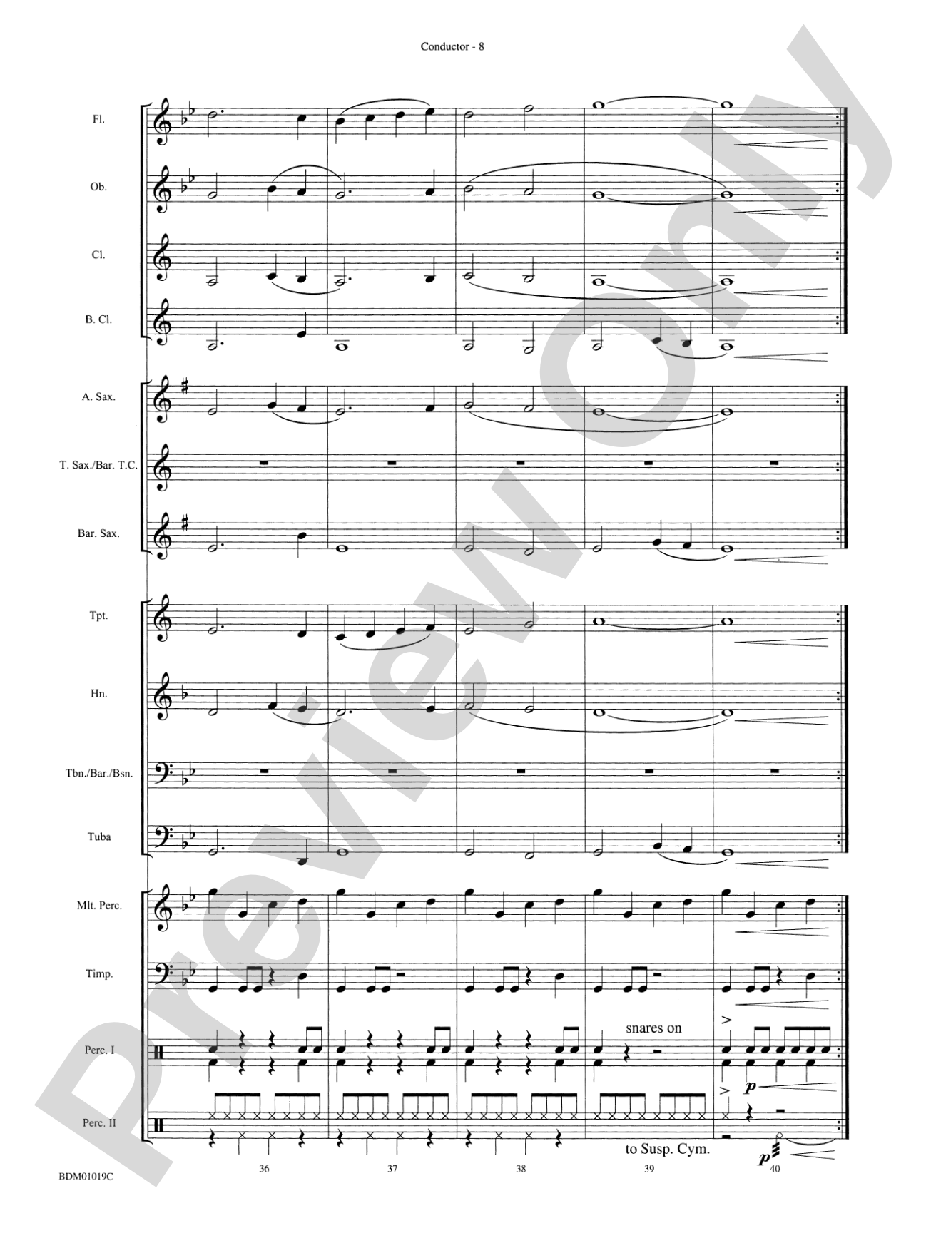 Nocturnal Dances: Concert Band Conductor Score & Parts