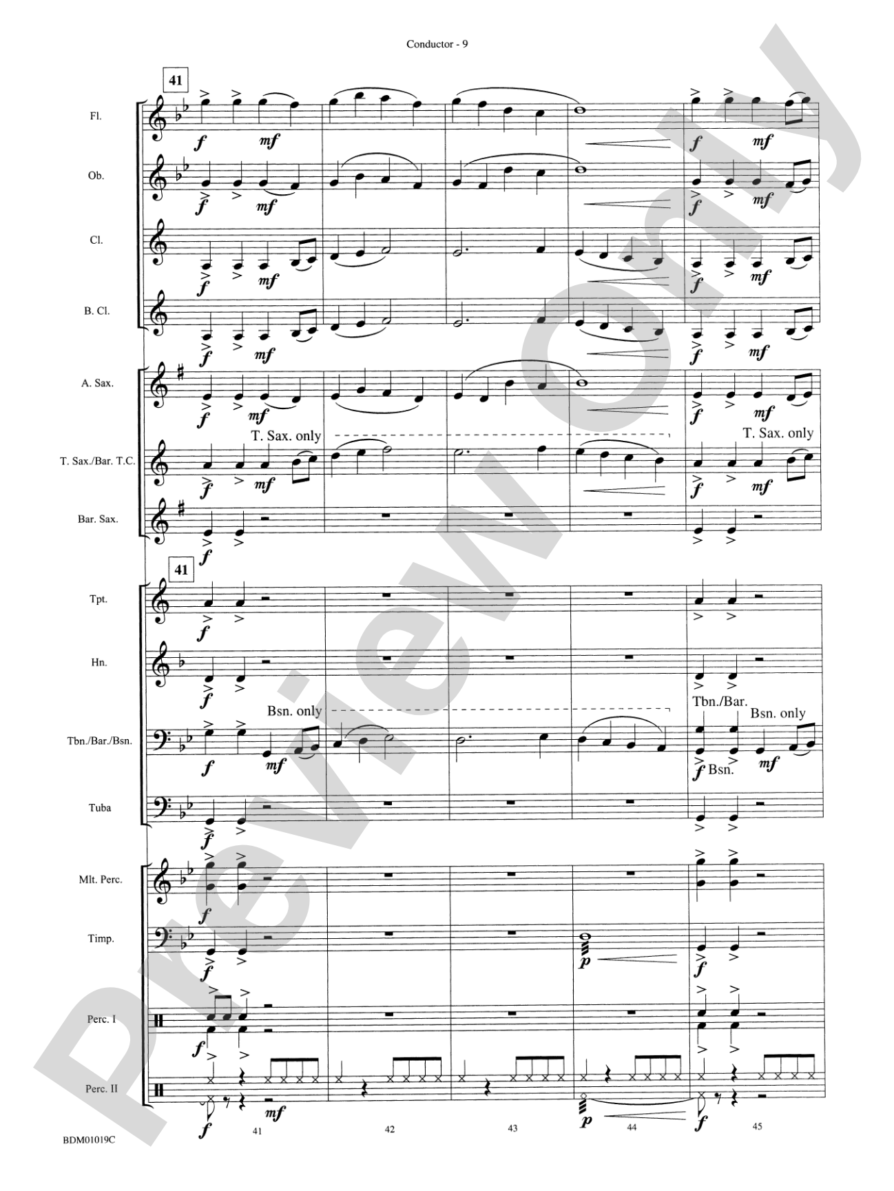 Nocturnal Dances: Concert Band Conductor Score & Parts